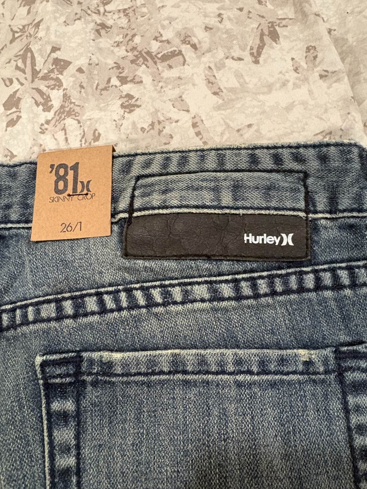 Hurley 81 Skinny Crop Jeans Womens Blue Denim Stretch Size 26
