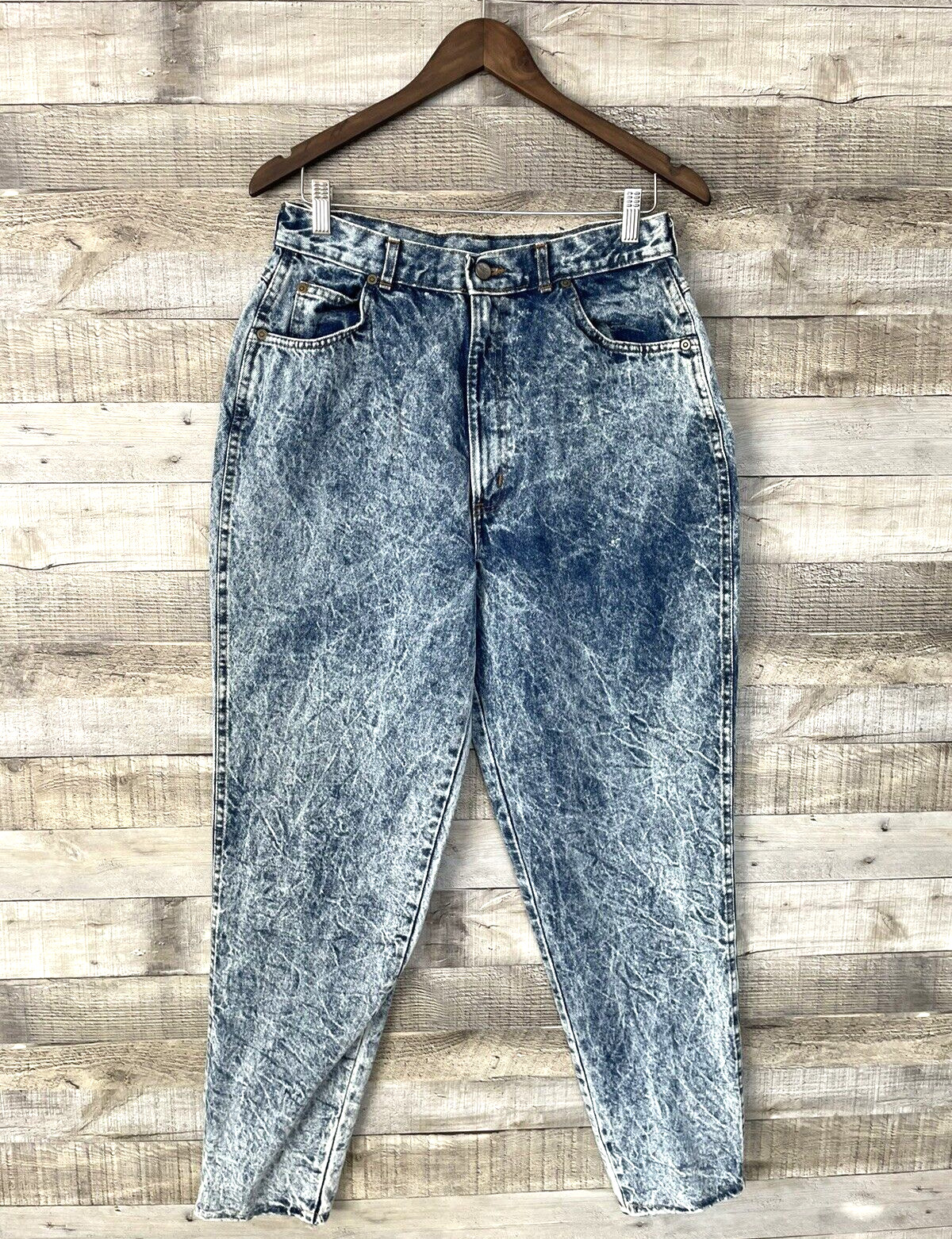 Vtg Chic Ultra High Waist Mom Jeans Womens 29×30.5 Stone Wash Tapered Leg *READ*
