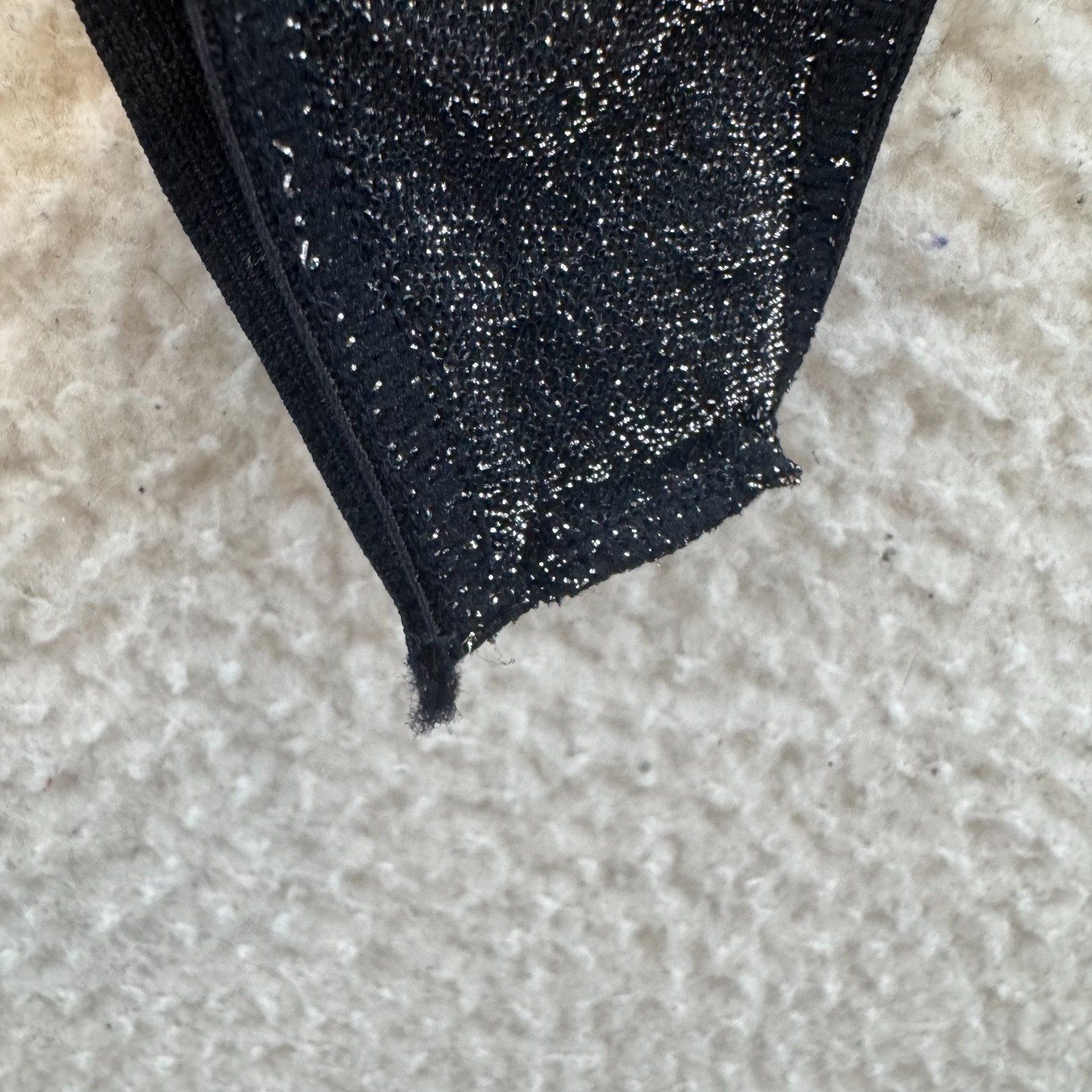 Y2K Vintage Bodysuit One Piece XS Small Black Sparkle Glitter Cut-Out Rave Club