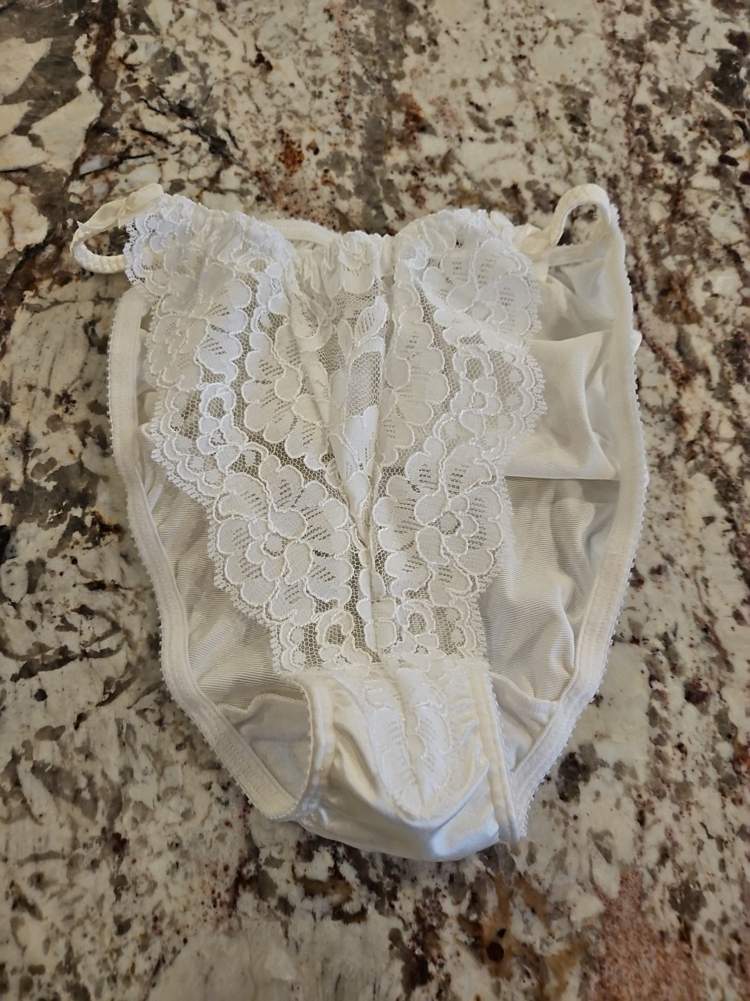 True Vintage Victoria’s Secret Second Skin Satin String Bikini Snow White Small