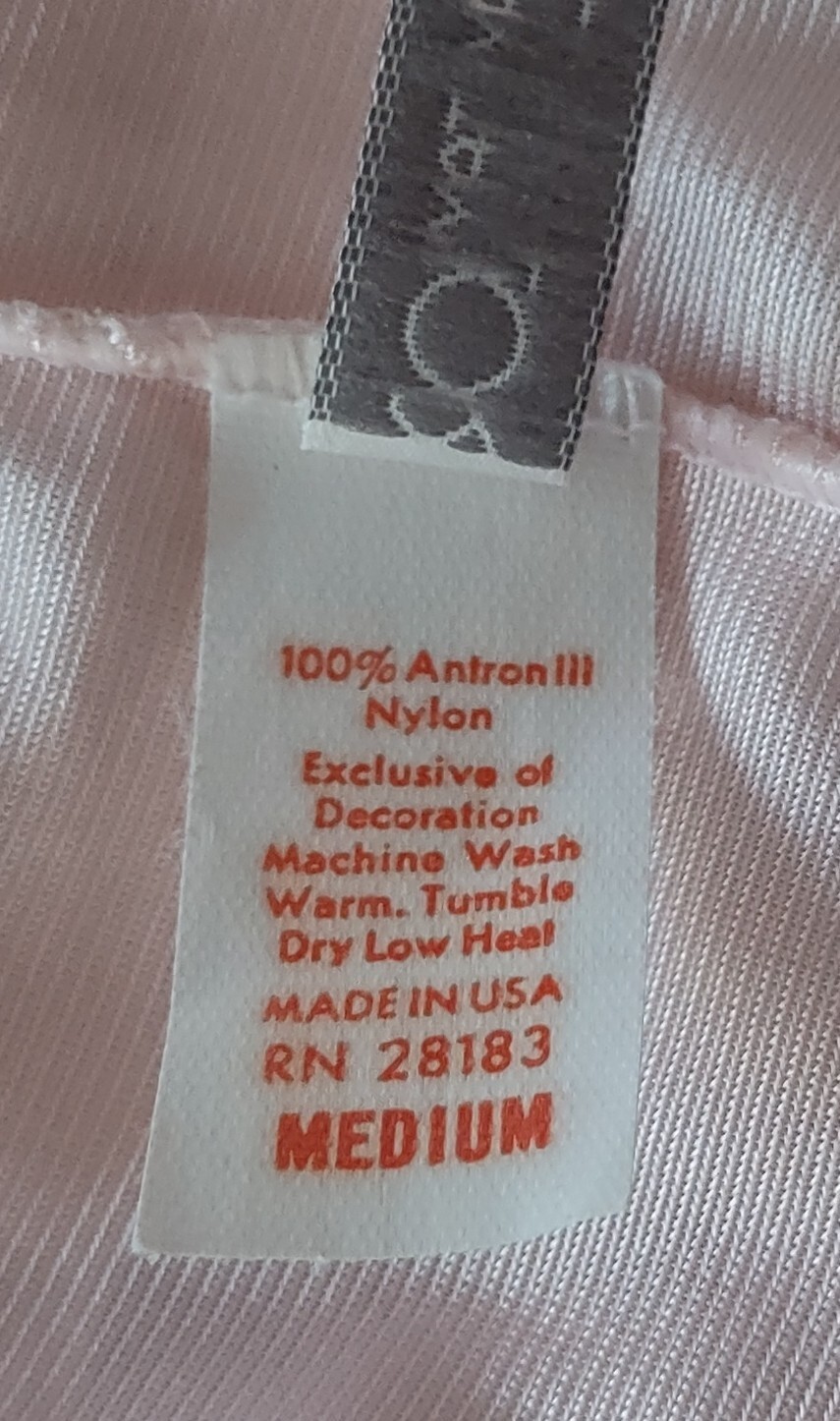 Vintage Ashley Taylor Teddy M Pink Antron Nylon Sheer Lacy Lingerie High Leg