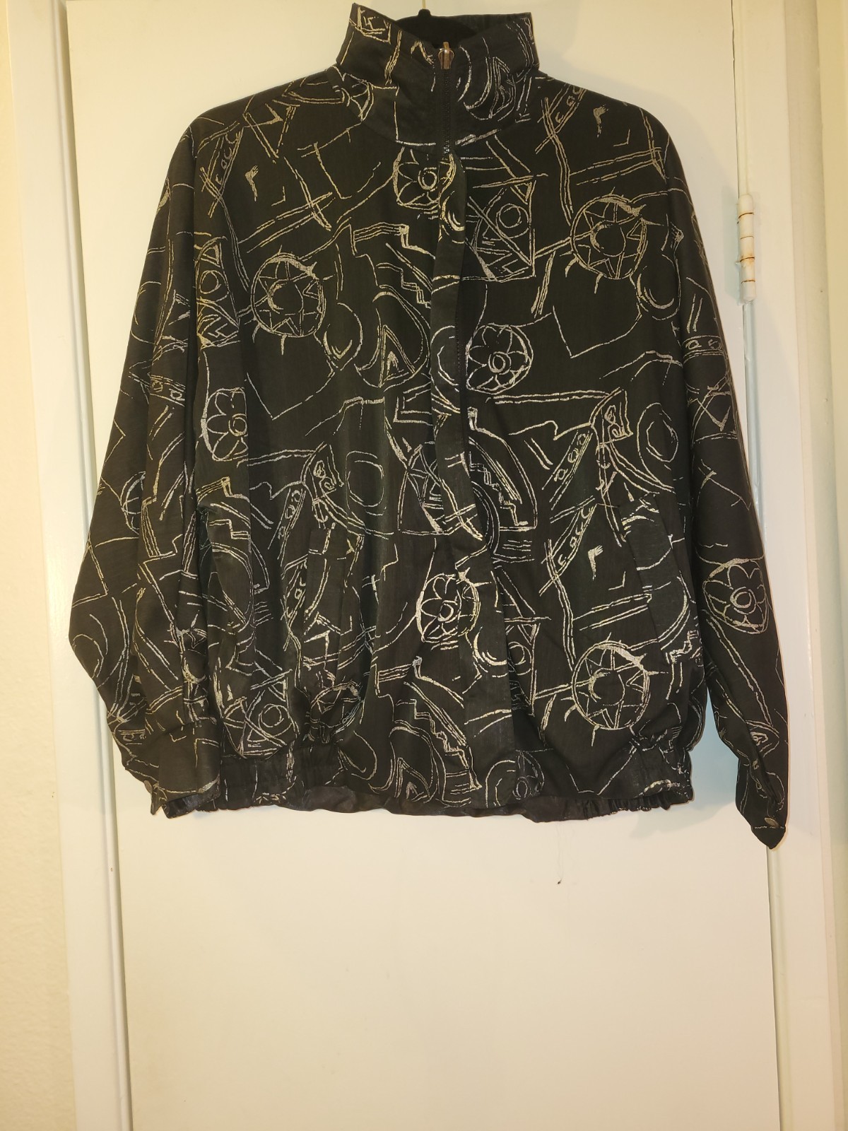 Vintage 1990s, Jacket, Women’s, Medium, Black and Gold Details