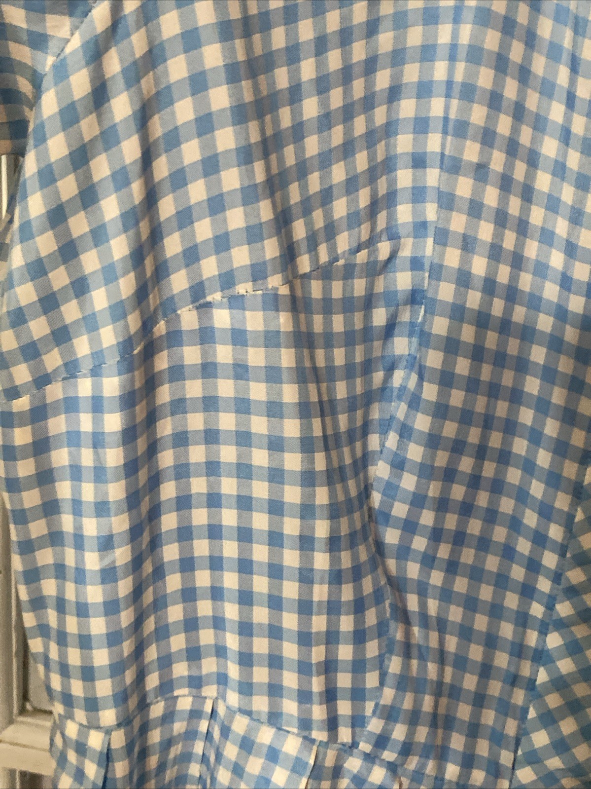 Vintage Dress 60’s Carol Brent Blue White Checks Large
