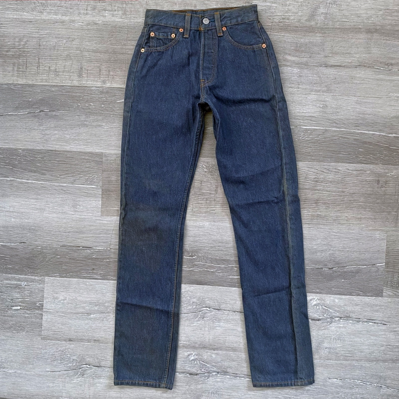 Deadstock BNWT Vintage 1990’s Levi’s 501 Blue Gray Jeans 23×31.5″