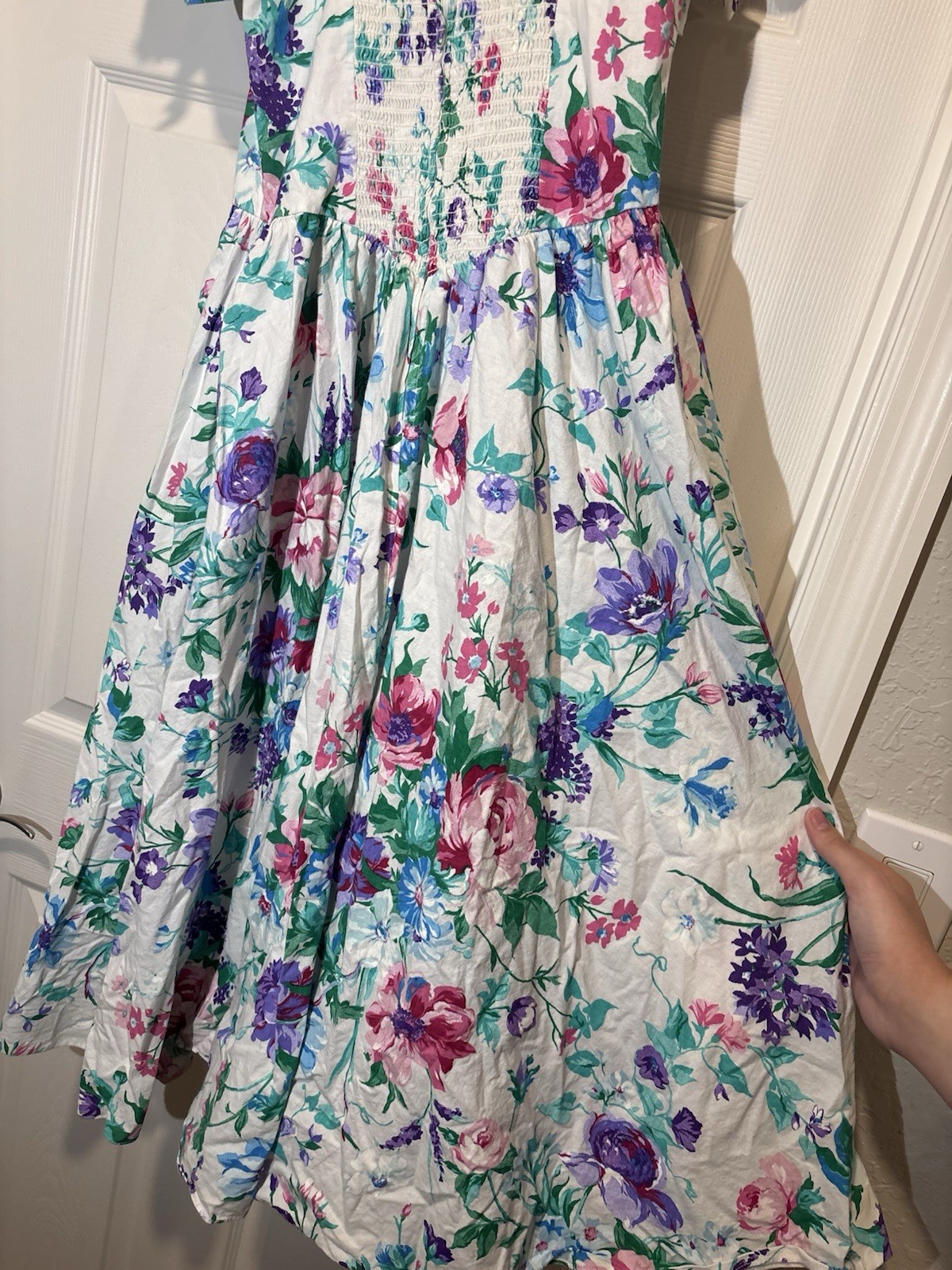 Expo VTG Floral Puffy Sleeve Victorian Romantic Cottagecore Midi Dress Size 8