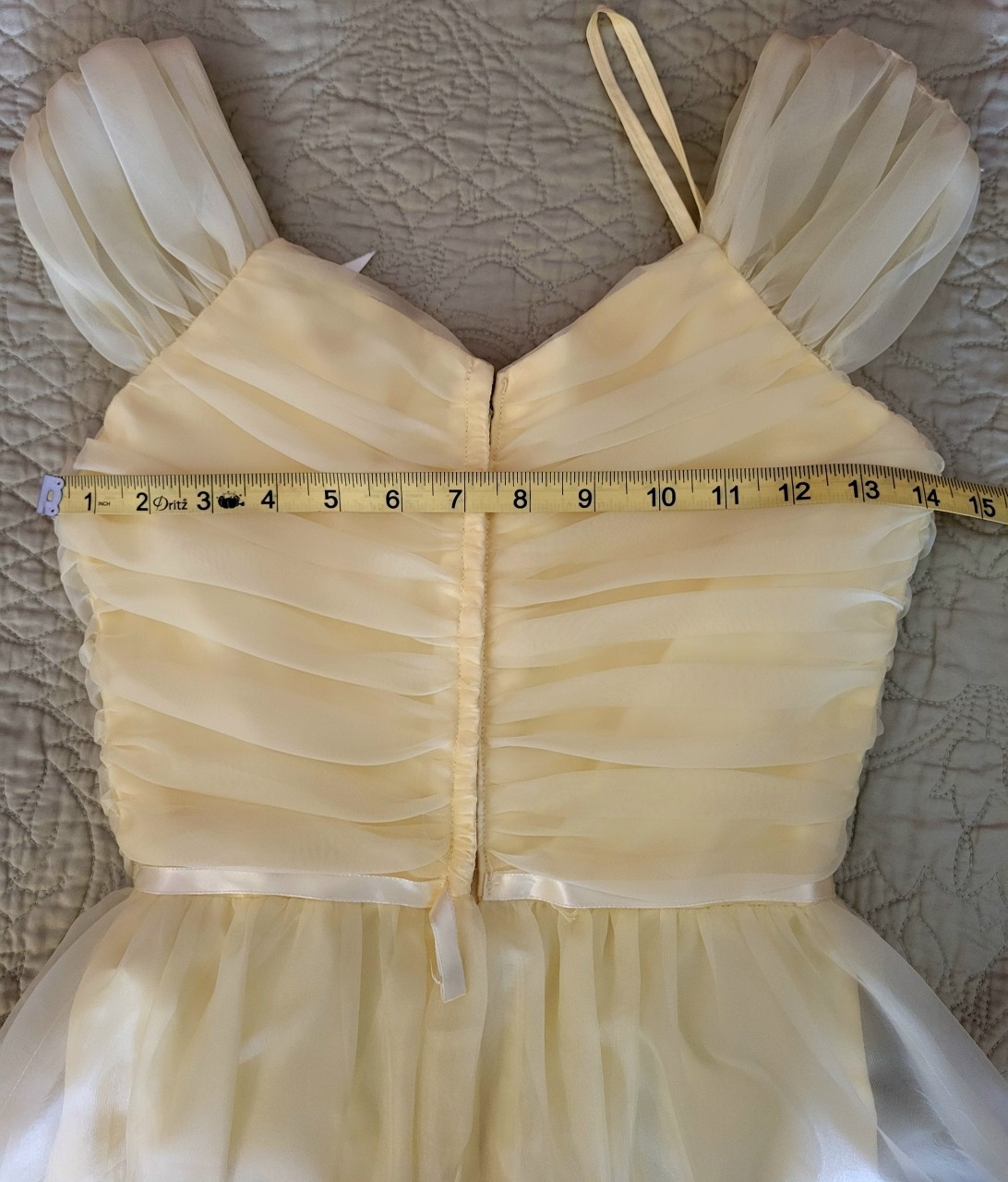 Lorrie Deb – Vintage 1960s Chiffon Yellow Ball Gown – Size 0-1