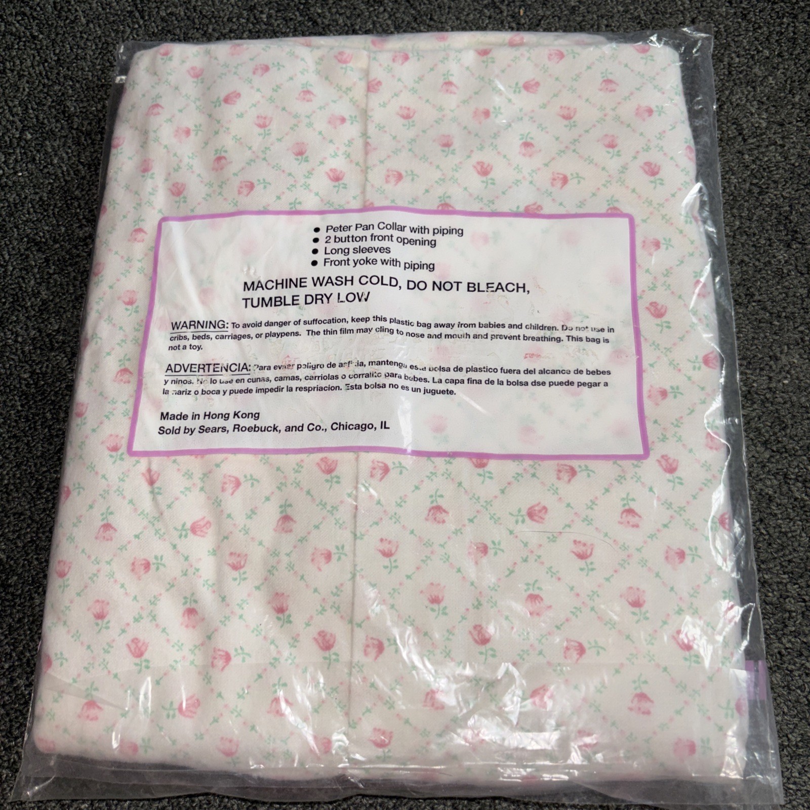 Large Grammy Grandma Vintage Short Night Gown Carriage Court New Cotton Flannel