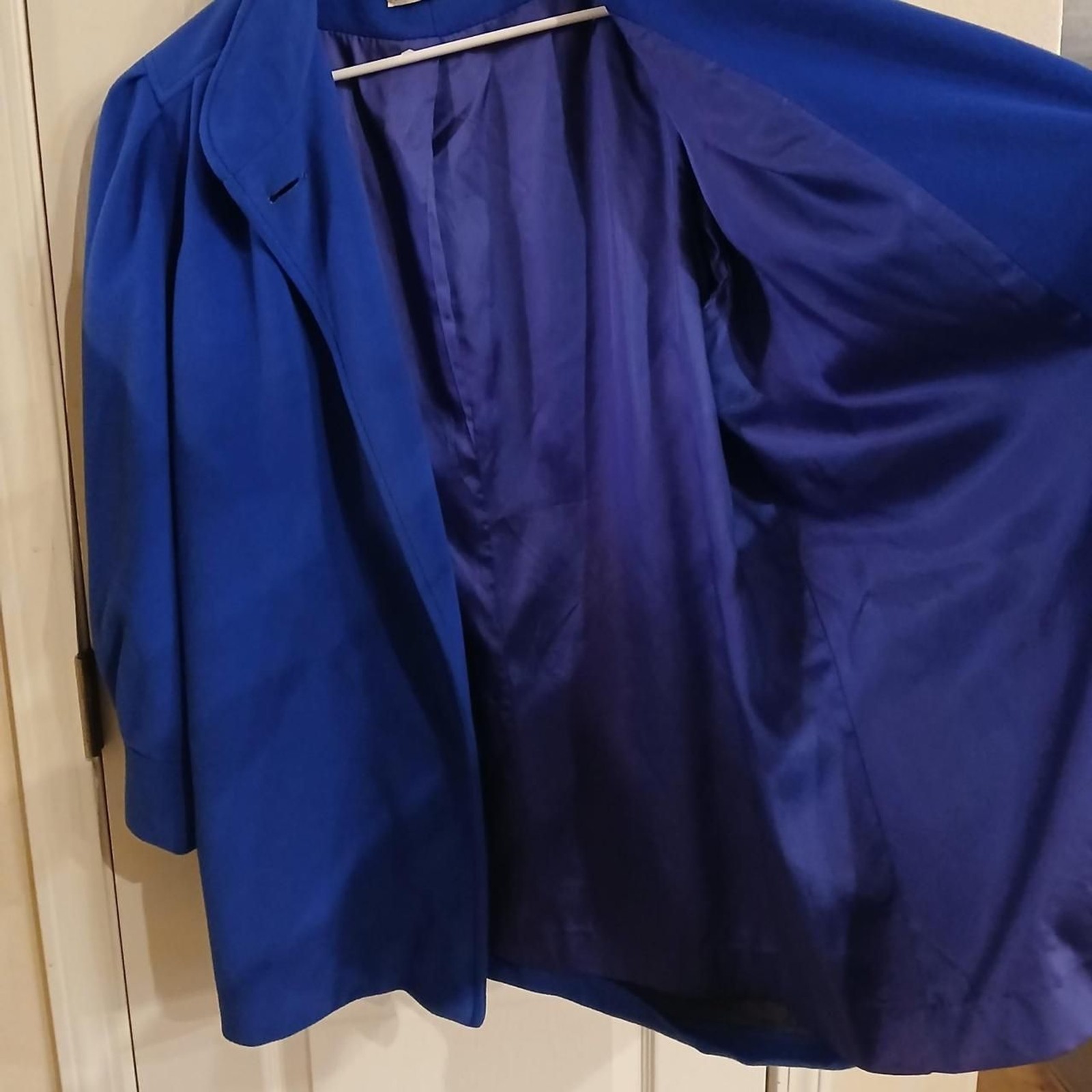 Vintage 80s royal blue ILGWU union made in USA Kashmiracle faux cashmere peacoat