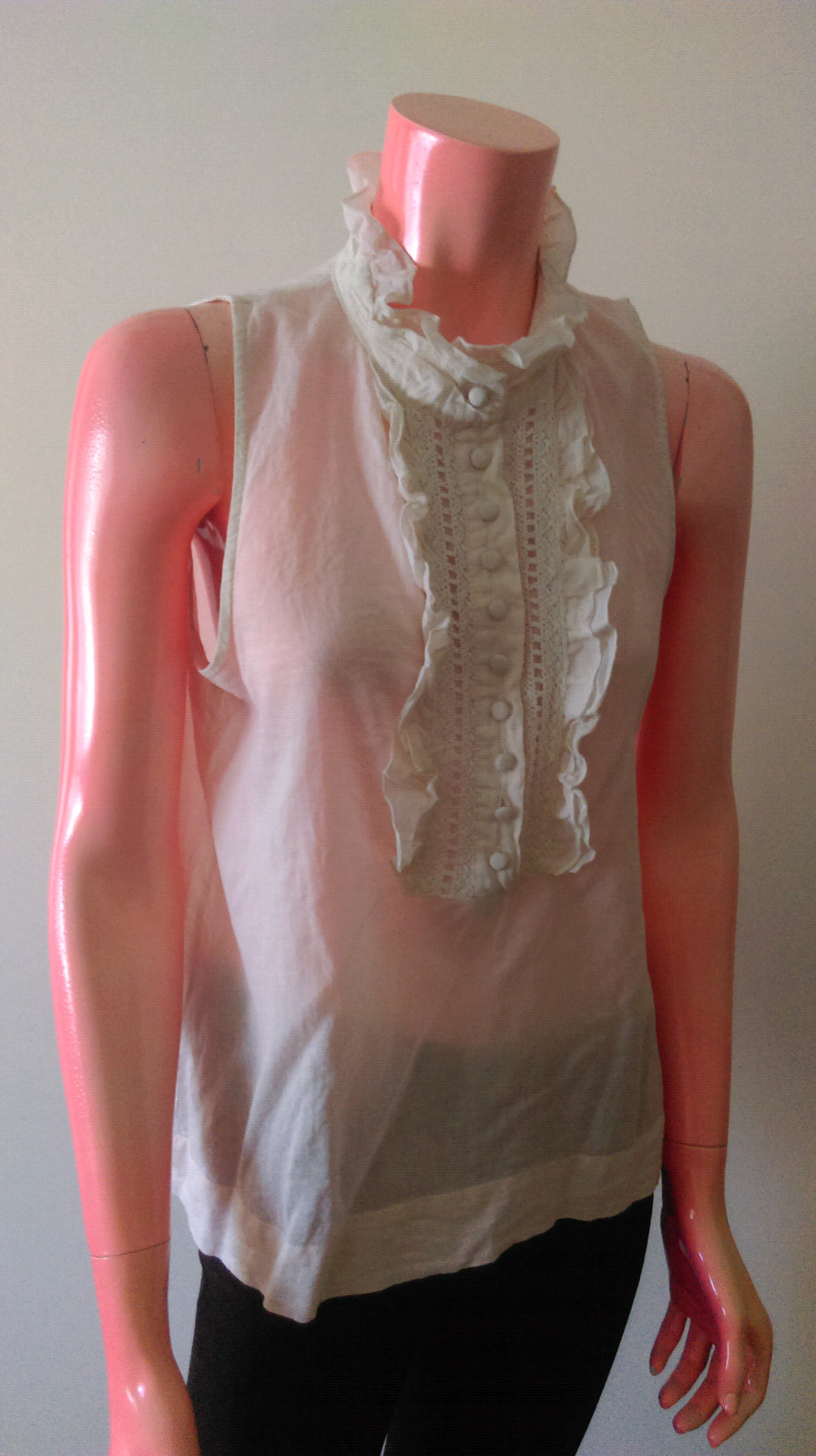 DOTTI Women’s White Cotton Sleeveless Button Down Shirt Size 12 Great condition