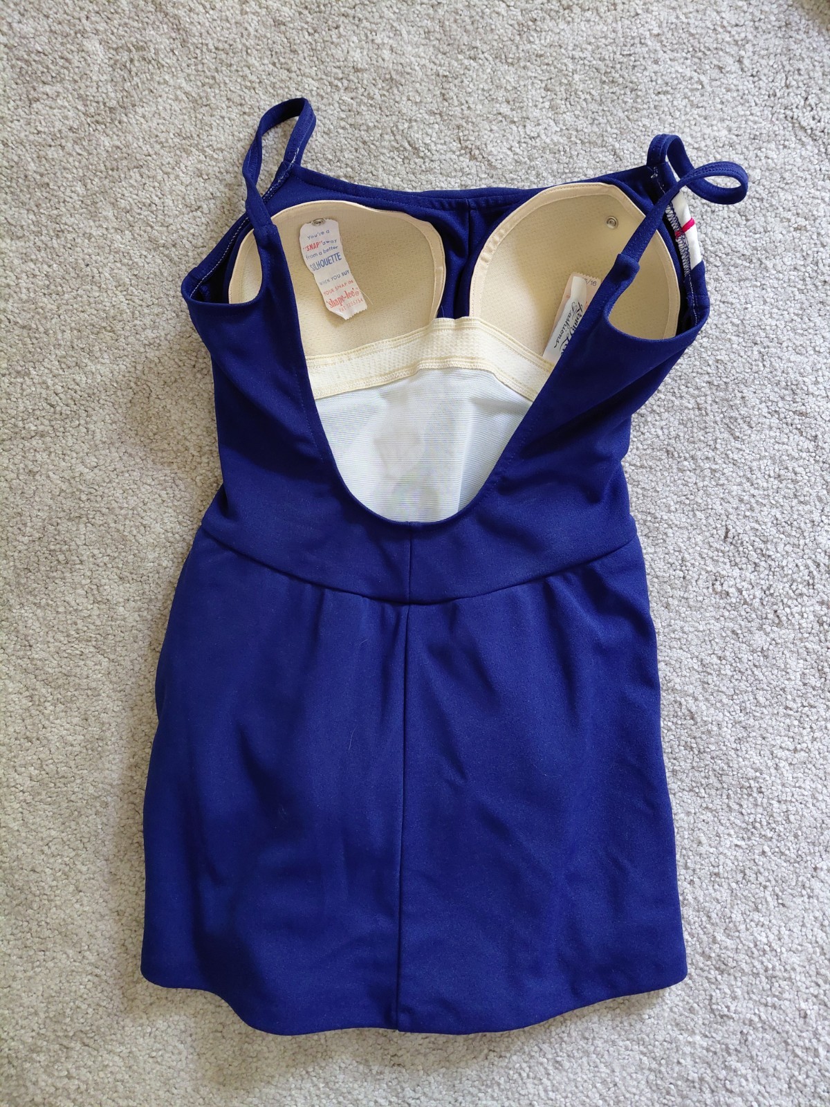 Vintage 1960s Robby Len Navy Blue Retro Swimsuit Mod Volup 16