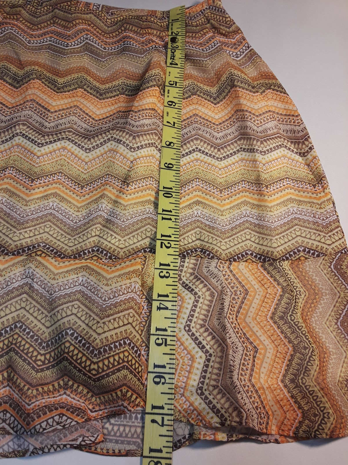 XOXO SKIRT ZIG ZAG Flounce Skirt Retro Style Waist 27 in SIZE 9 VINTAGE