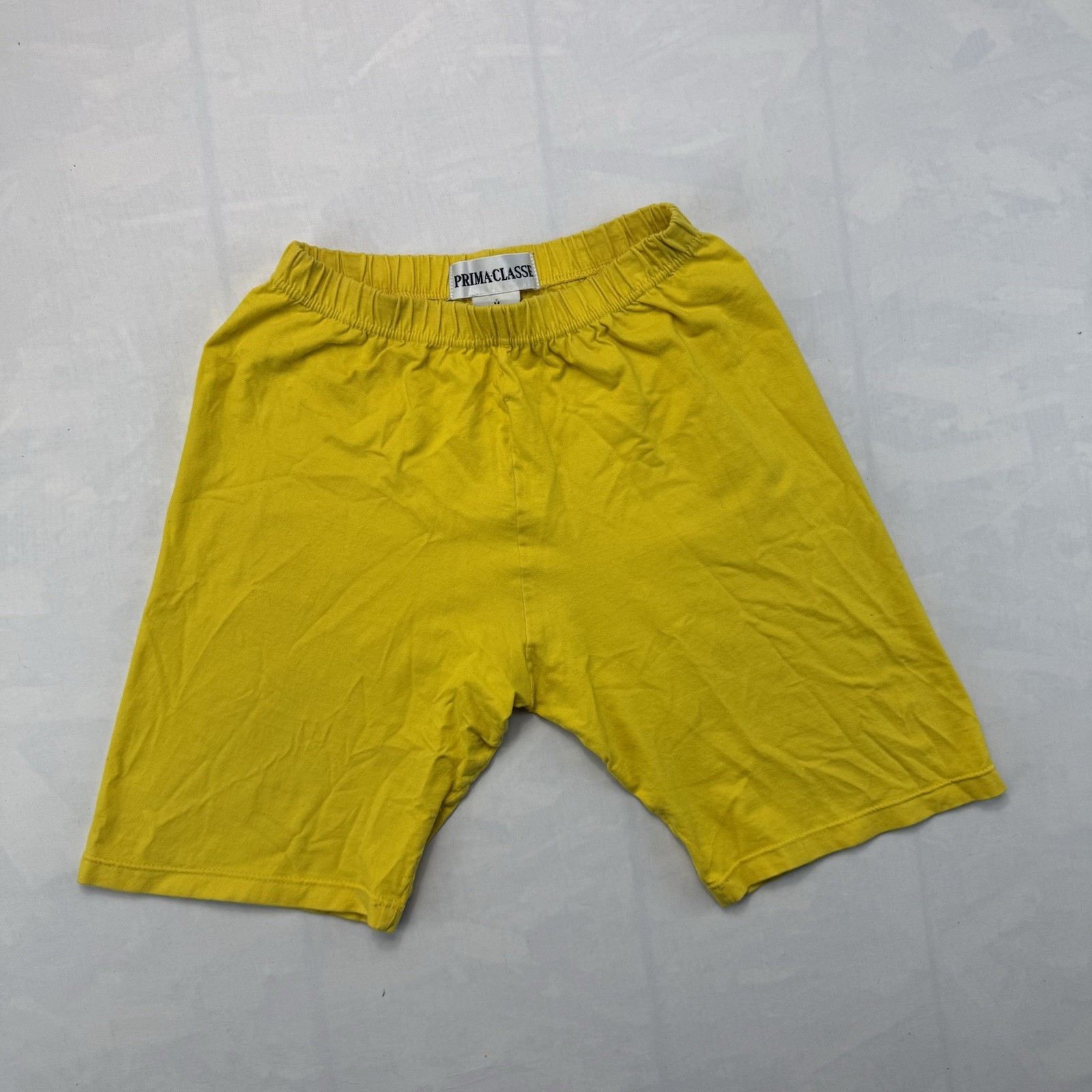 Vintage Biker Shorts Women’s M Yellow High Rise Cotton Stretch Retro
