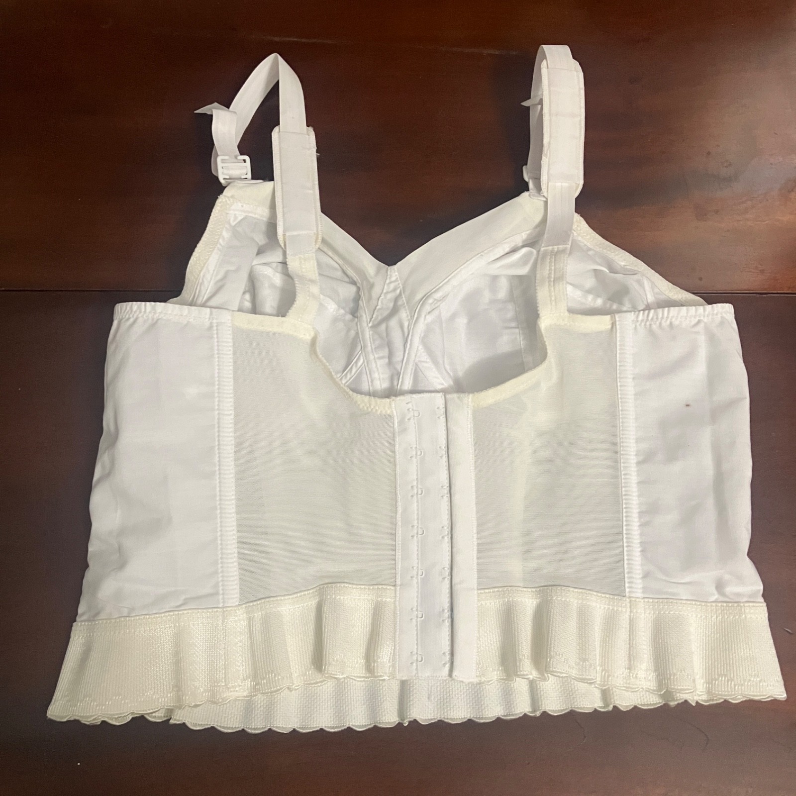 Vintage 1980s Exquisite Form 7532 White Longline Bra 40 B Unlined