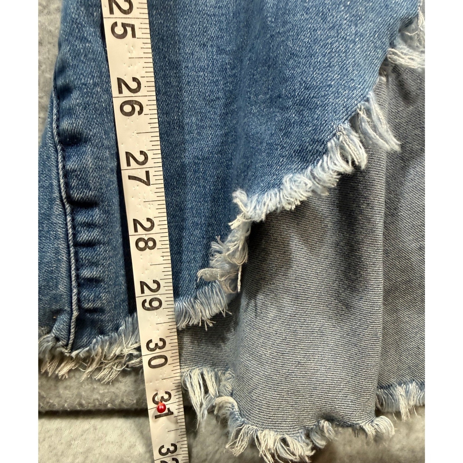 UNIQ By Litz Jeans 25 26 Bell Bottom Extreme Flare Western Festival Boho Raw Hem