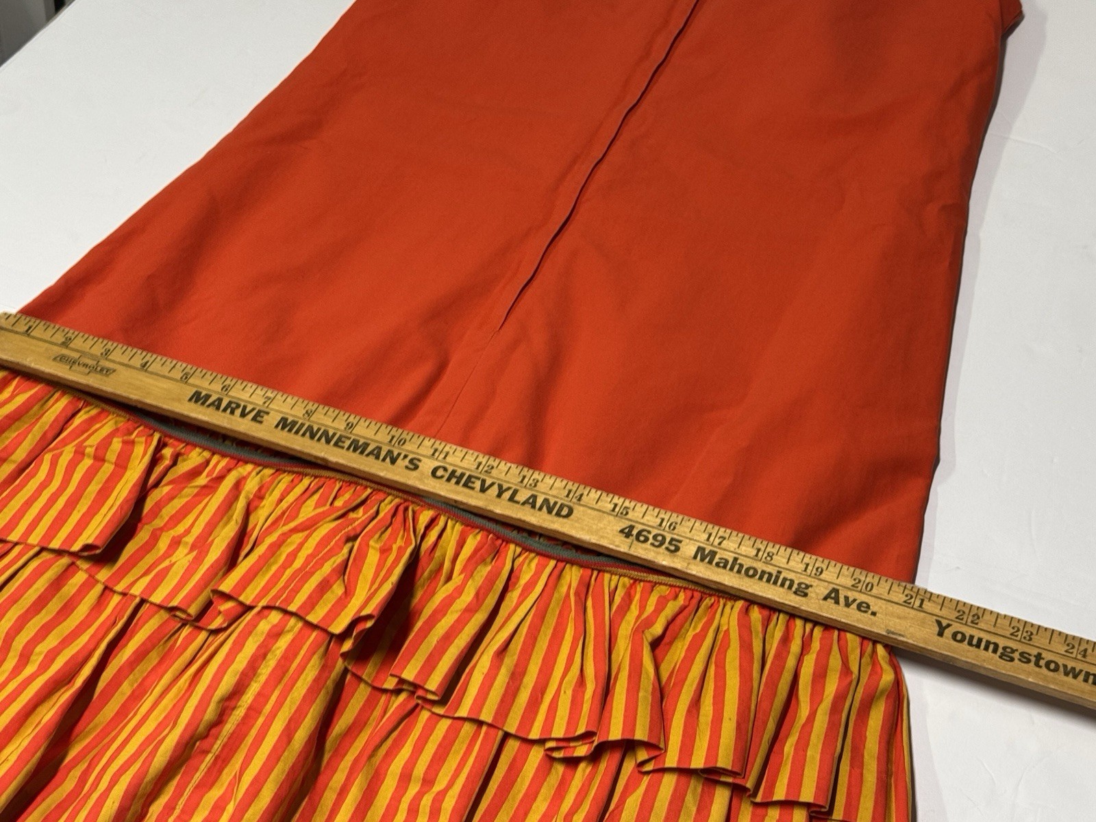 Vintage 1960s I.Magnin & Co Orange Yellow Ruffled Summer Dress
