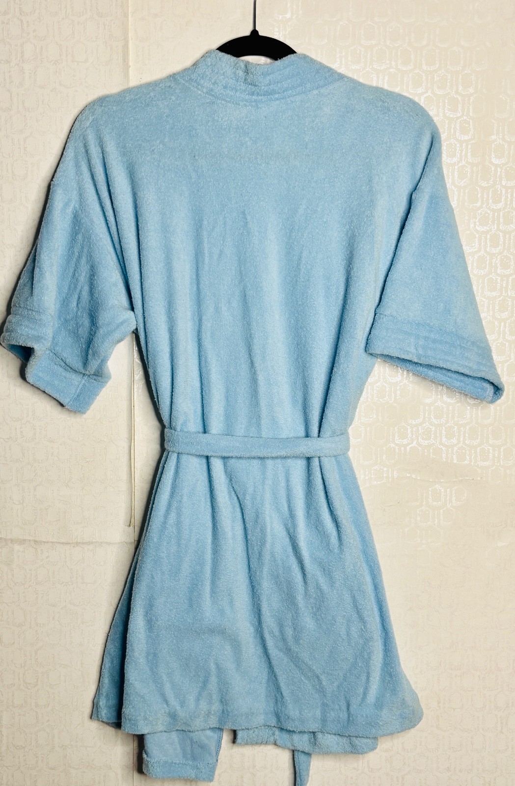 VTG 70’S-80’S SEARS HOME WEAR BLUE TOWEL TERRY CLOTH SHORT BELTED ROBE*S/M