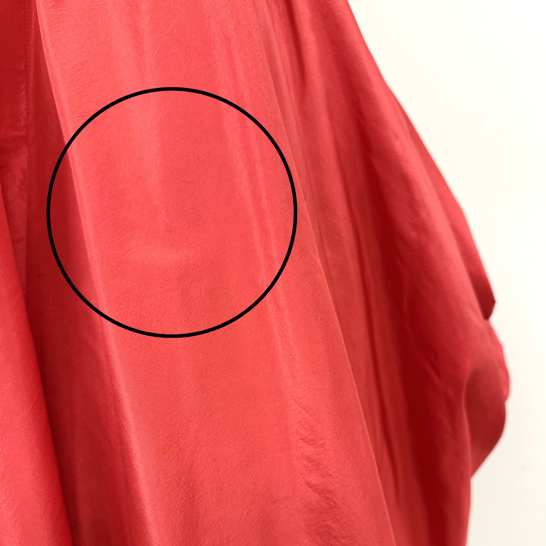 Vintage 1950s Ceil Chapman Red Taffeta Draped Bustle Pointed Bust Dress