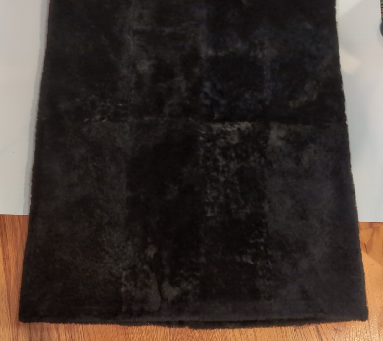 BLACK Sheepskin FULL LENGTH COAT LARGE Shearling