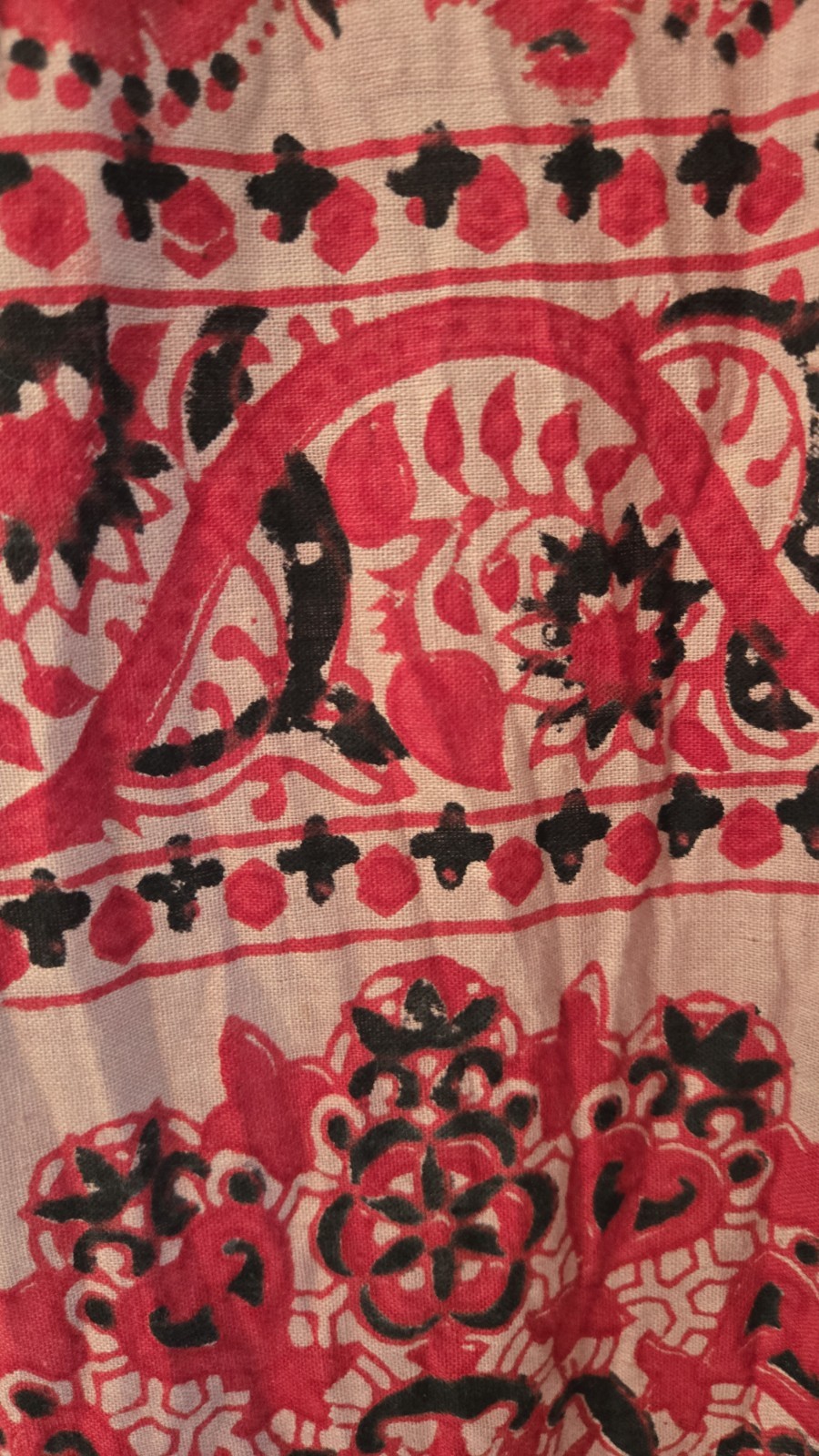 VTG 60s 70s Indian Block Print Dress Cotton Hippie Prairie Cottagecore S Sundeep