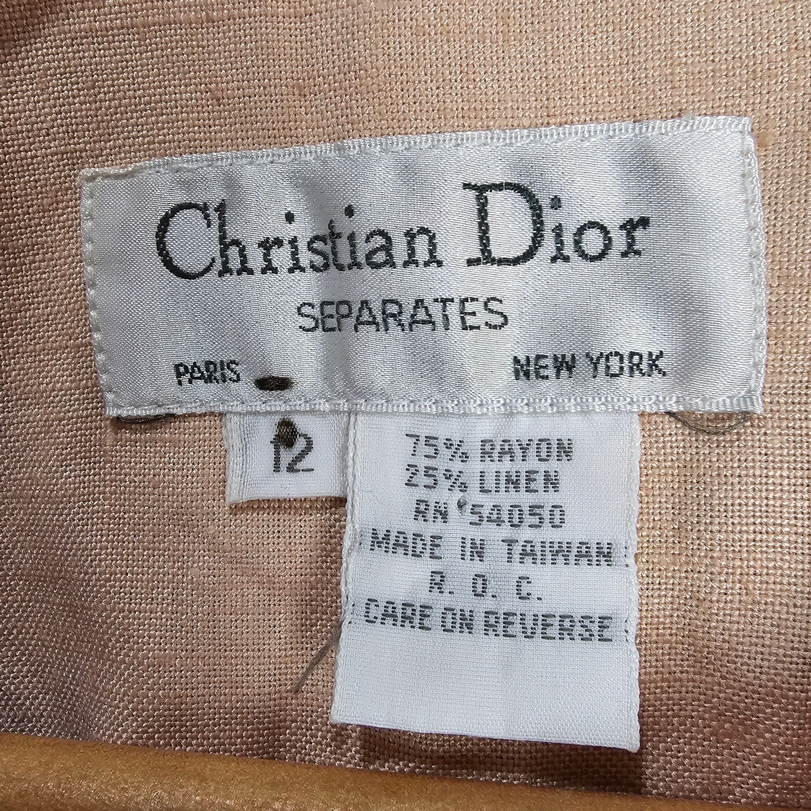 Christian Dior Vintage Blazer Womens Size 12 Pink Linen Business Casual 90s