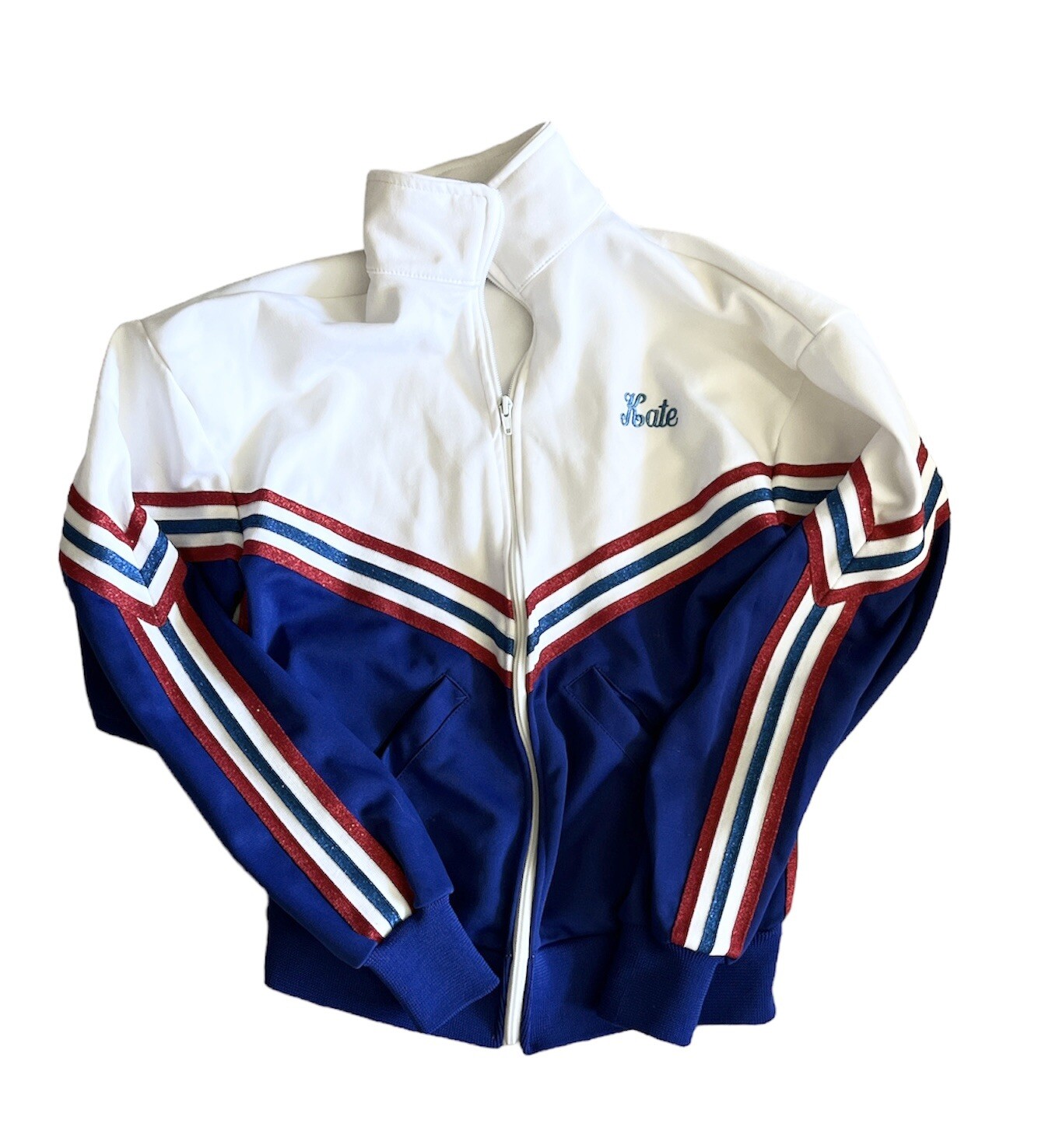 Vintage Red White and Blue Varsity Spirit Fashions Cheer Jacket – Size S – Kate