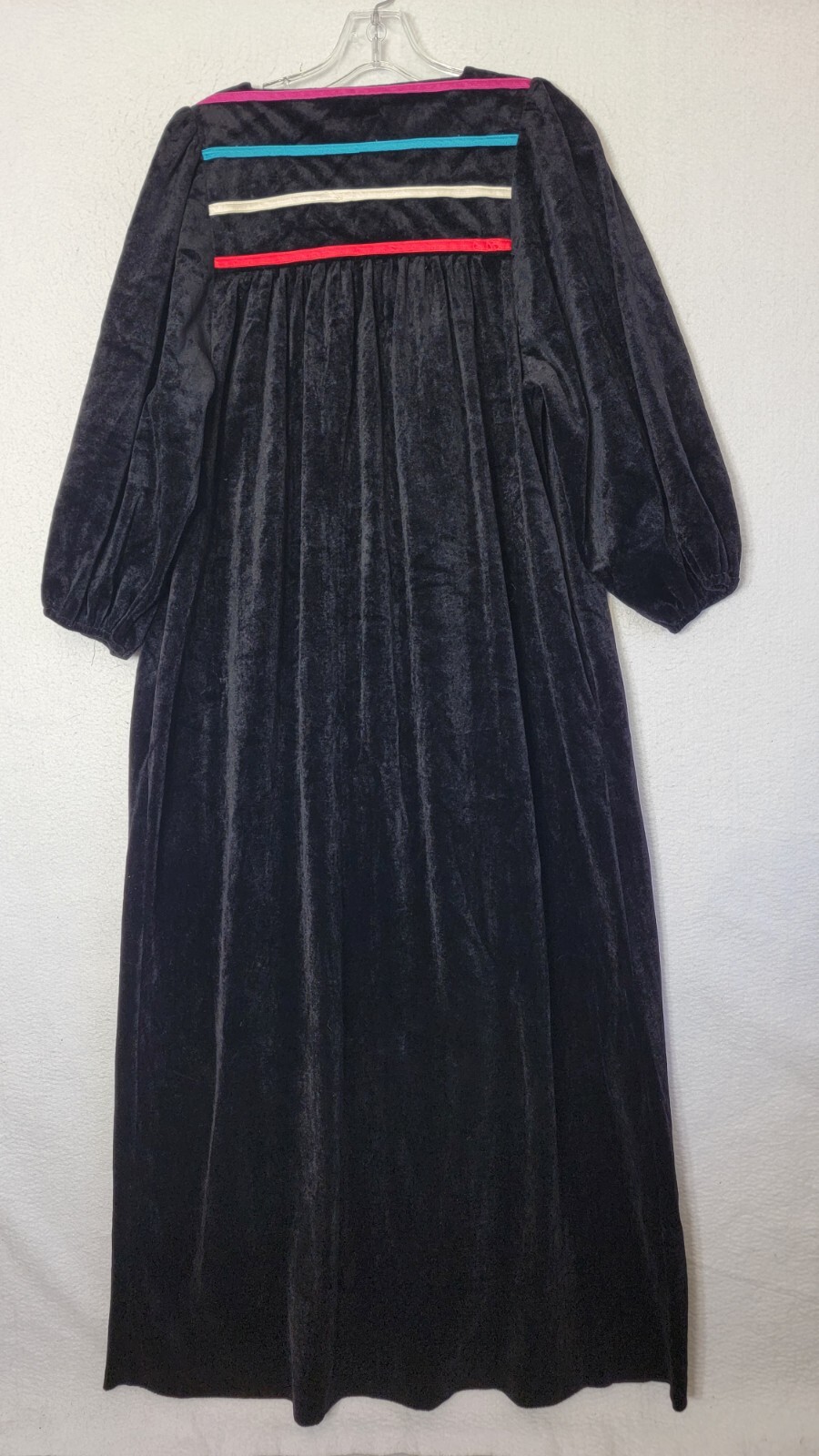 Vintage Louisa Women’s M 12-14 Black Velvet 1/2 Zip Up Dress