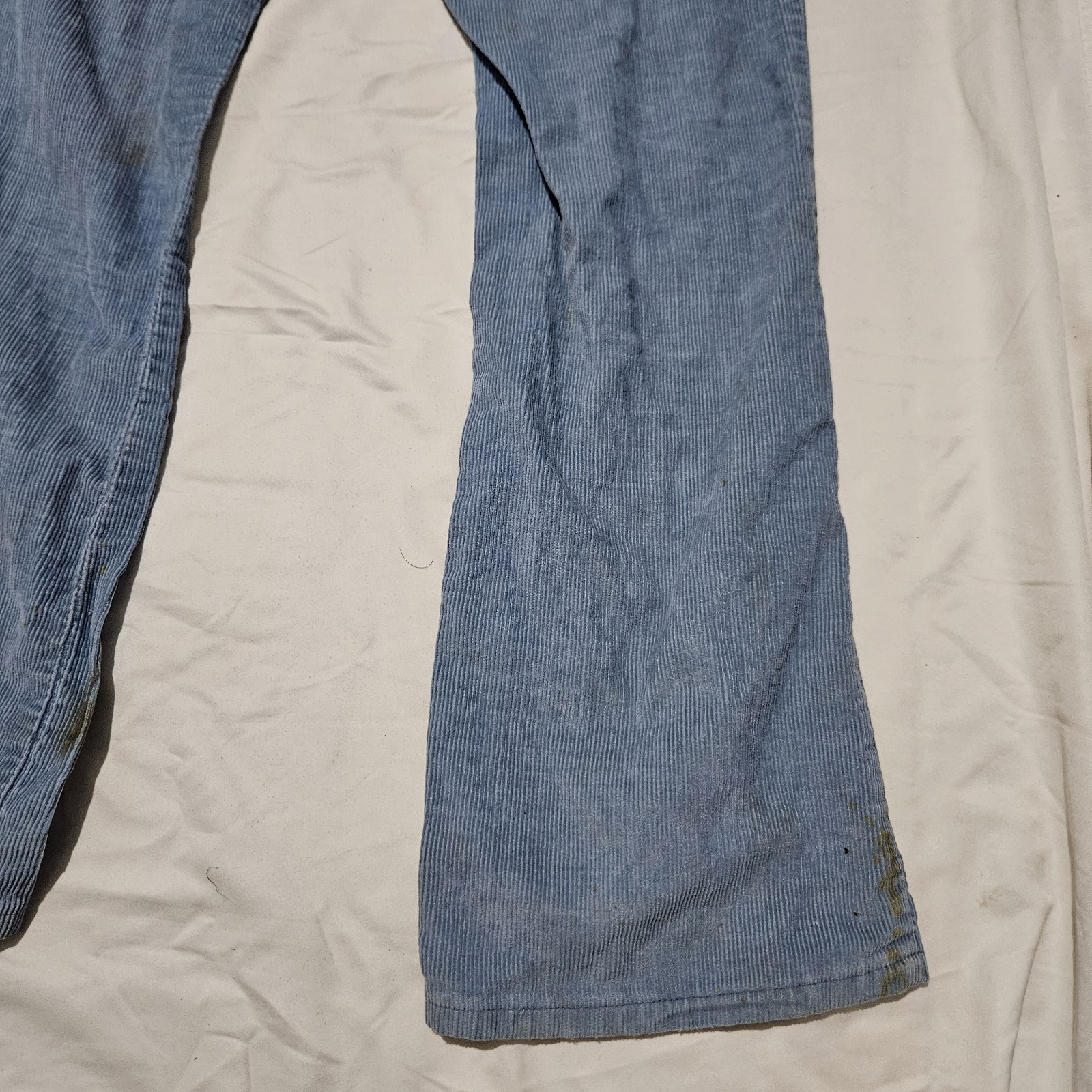 Vintage 1970s Dickies Curduroy Blue Work Pants Size Waist 26 By 29 Inches