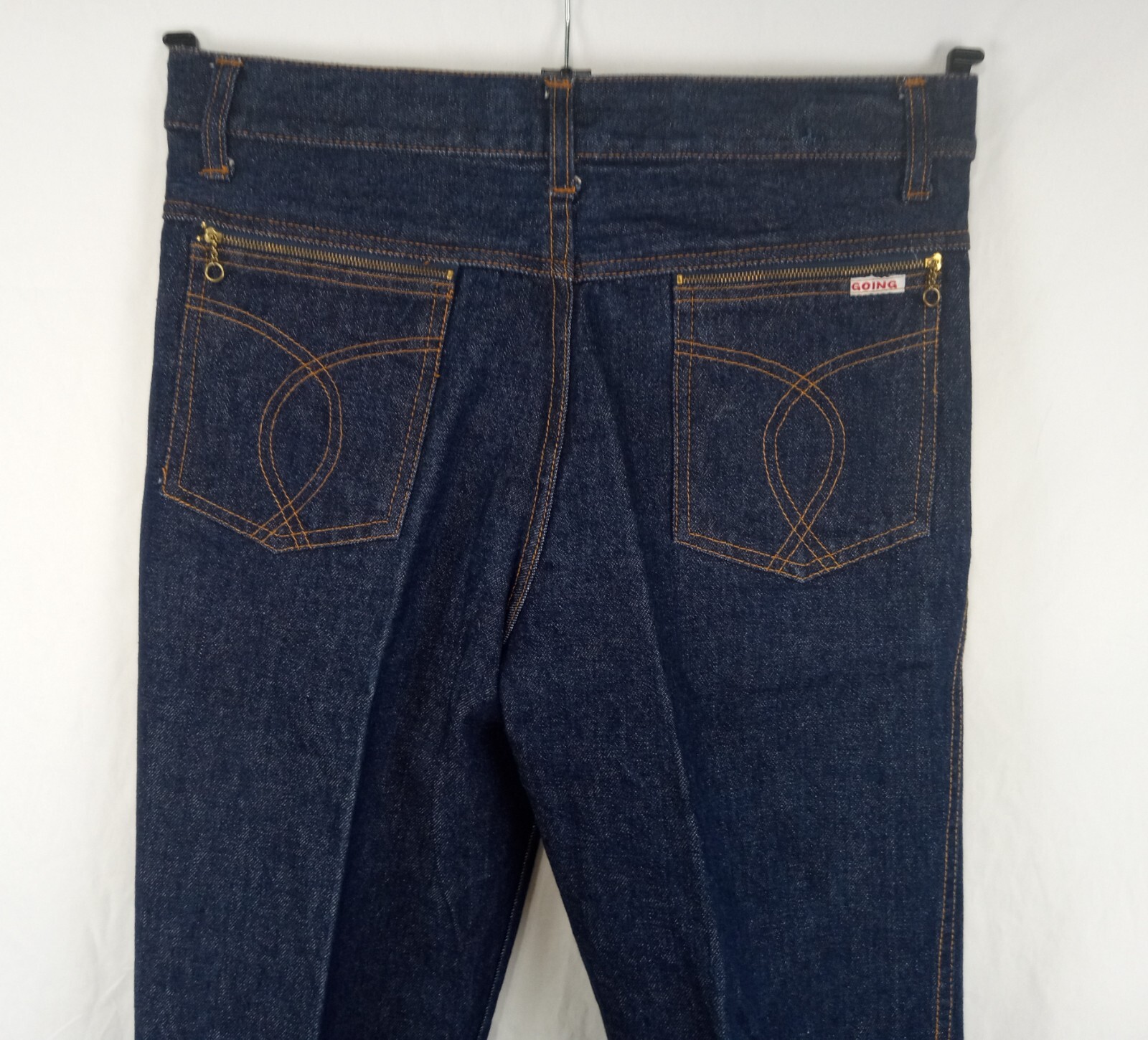 VTG FADE_OUT Country preppy navy blue Women’s jeans pants ZIPPER POCKETS 32 x 35
