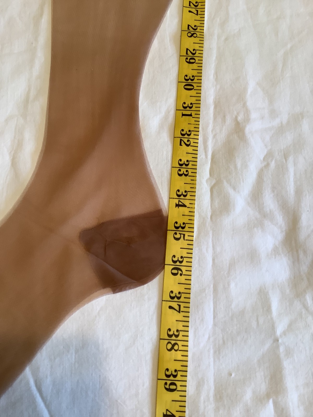 Vintage Ideal Garter Stockings Tall Girls RHT Seamless Mesh Beige 10 36″