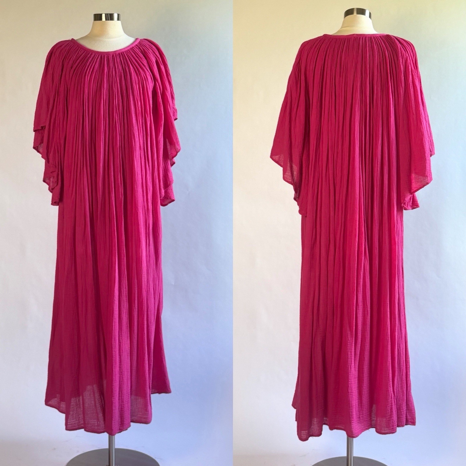 Vintage 70s Amerikan Climax Cotton Gauze Maxi Dress