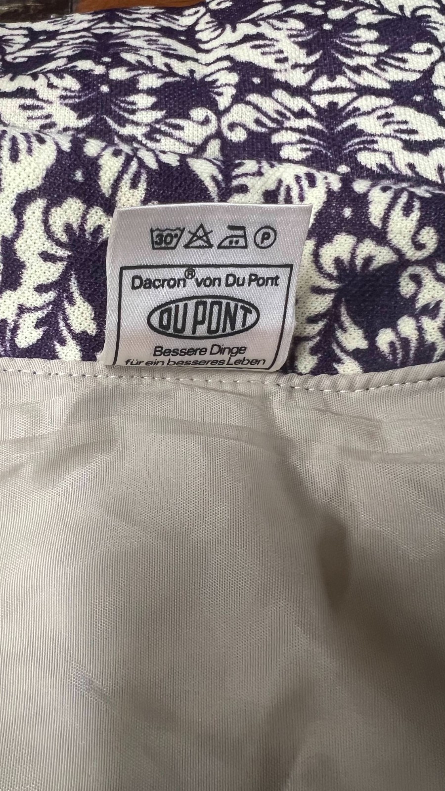 Dacron 70s 80s Polyester Shirtdress Midi Long Sleeve Patterned EU 44 L
