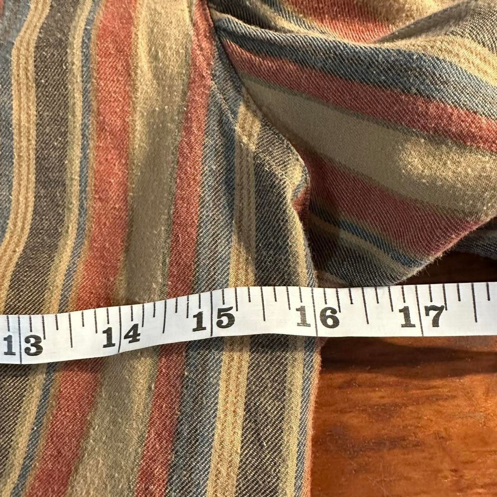 College Town 70s Autumnal Striped Victorian Revival Blouse