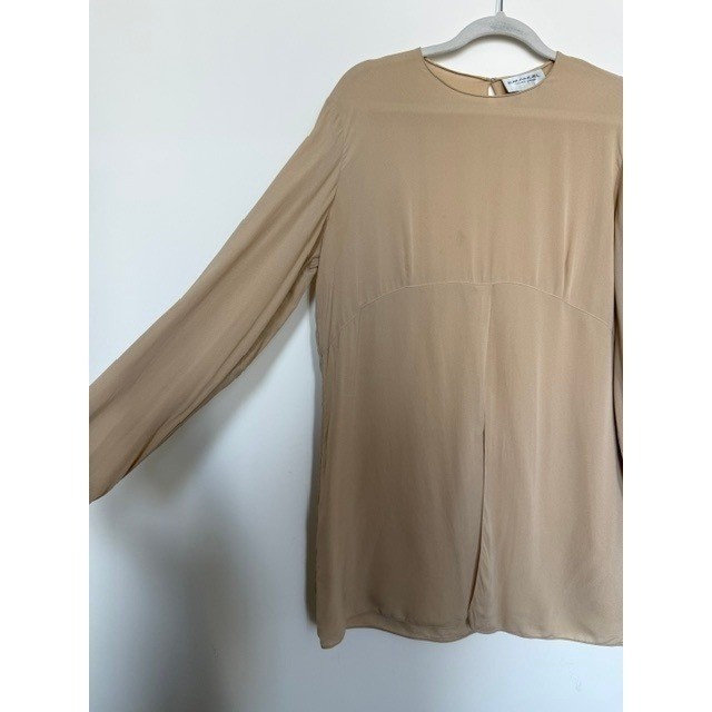 Vintage Emanuel Ungaro 100% Silk Cream Tunic Blouse Size 14