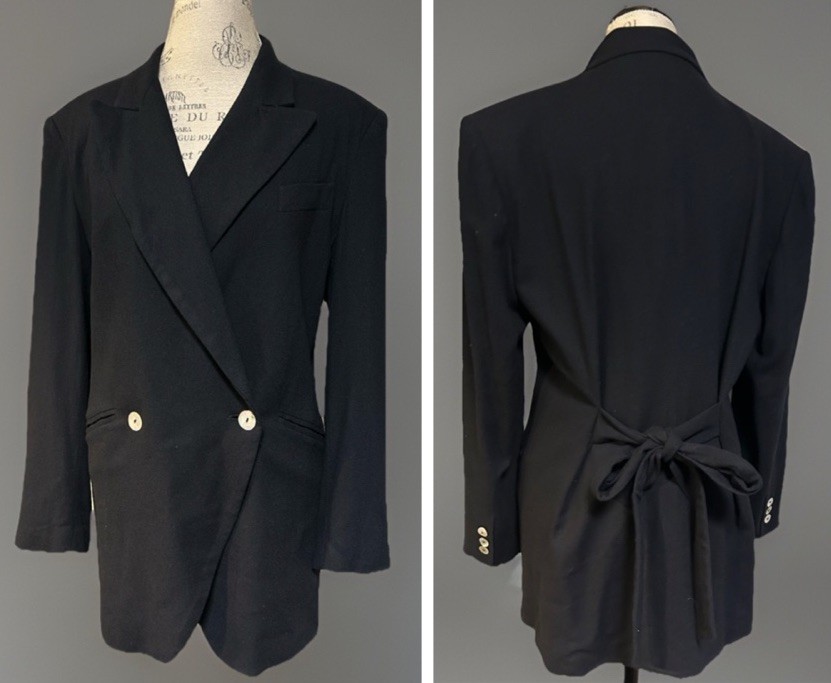 Vintage 90s Express Black Tie Back Blazer Jacket NWT New Old Stock Med