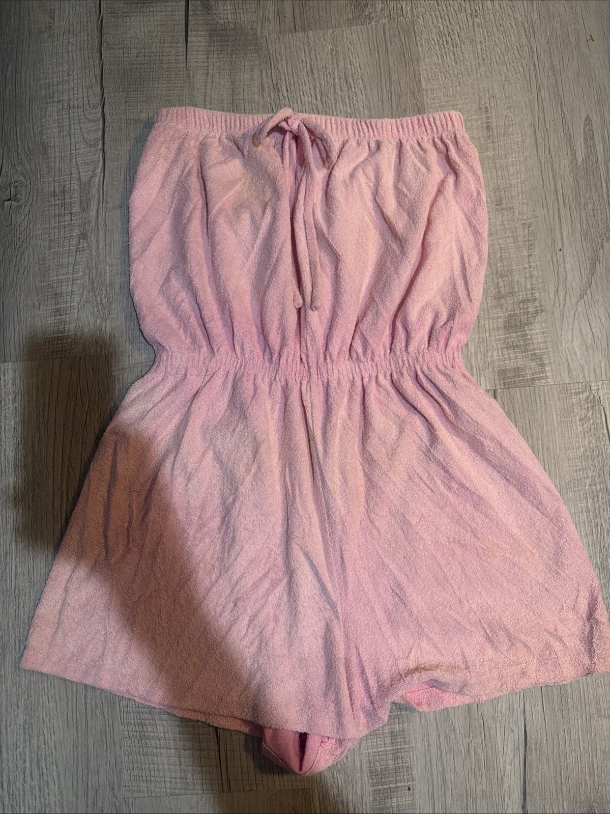 Vintage Pink Terry Cloth Jumper Size M Castle Harbor Made In USA