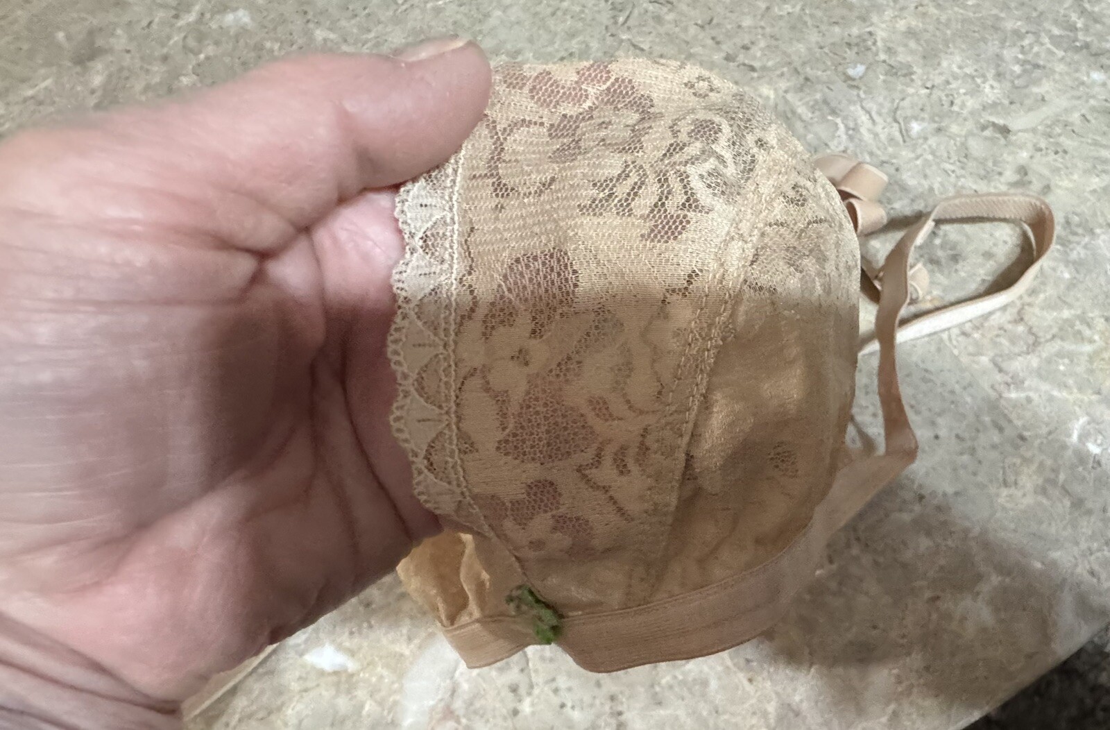 VINTAGE LADY MARLENE WRAP AROUND BRA! 36 B. NUDE
