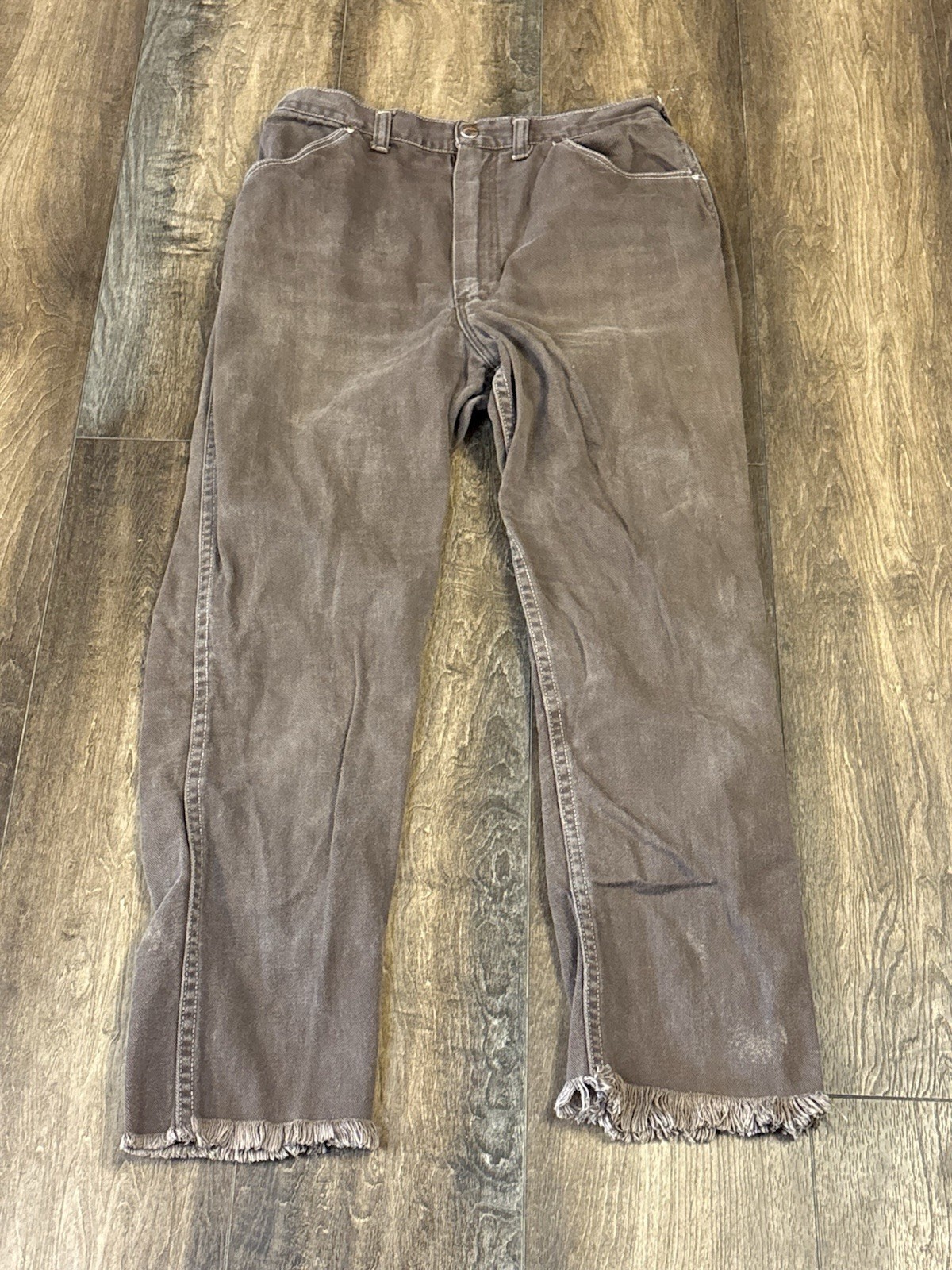 Vtg 50’s 60’s Misses Wrangler Sanforized Women’s Denim Jeans Brown 26×25 USA