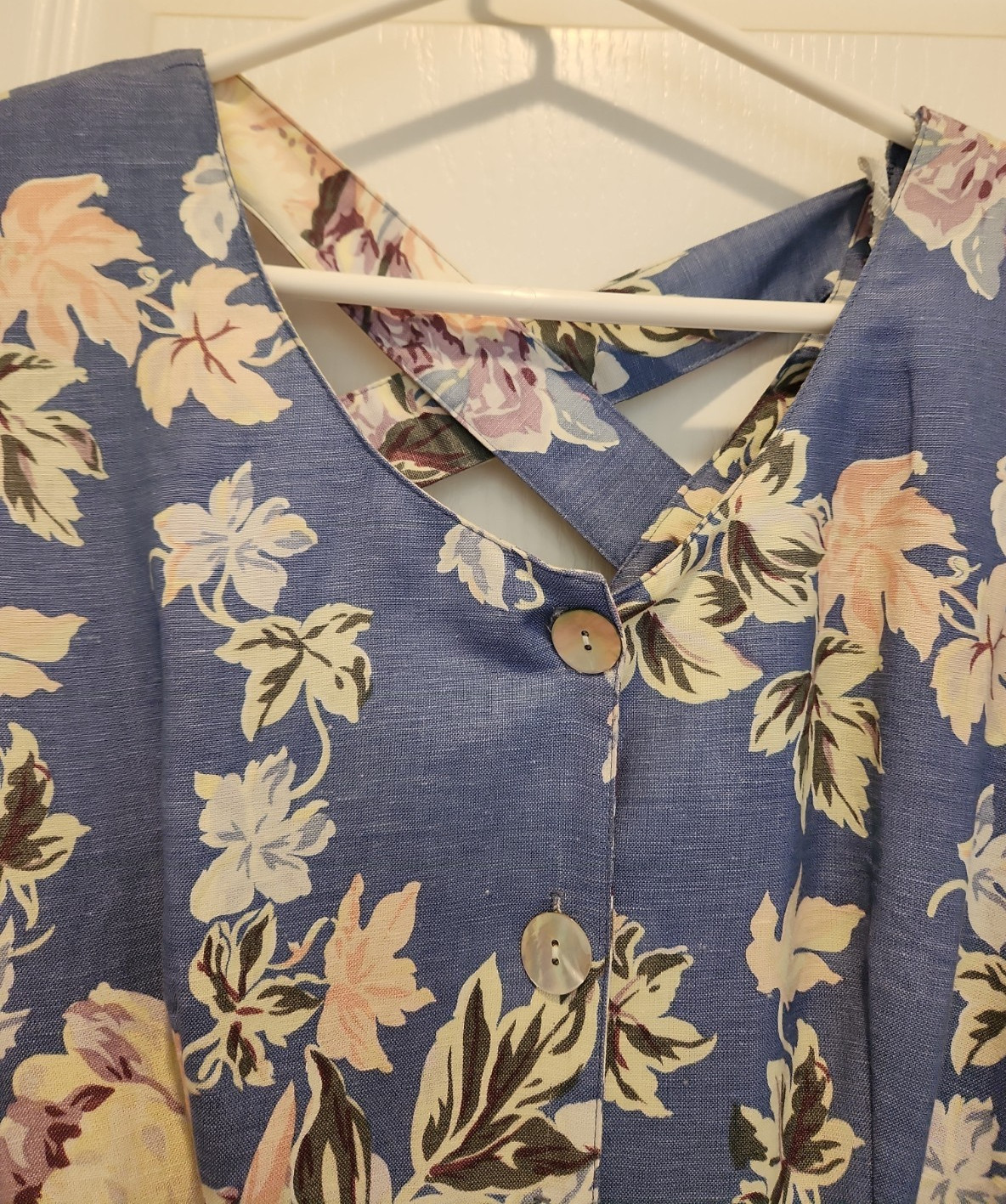 VTG NWT Womens P6 Sundress Tea Dress 80’s Blue Floral Cottagecore Unworn USA
