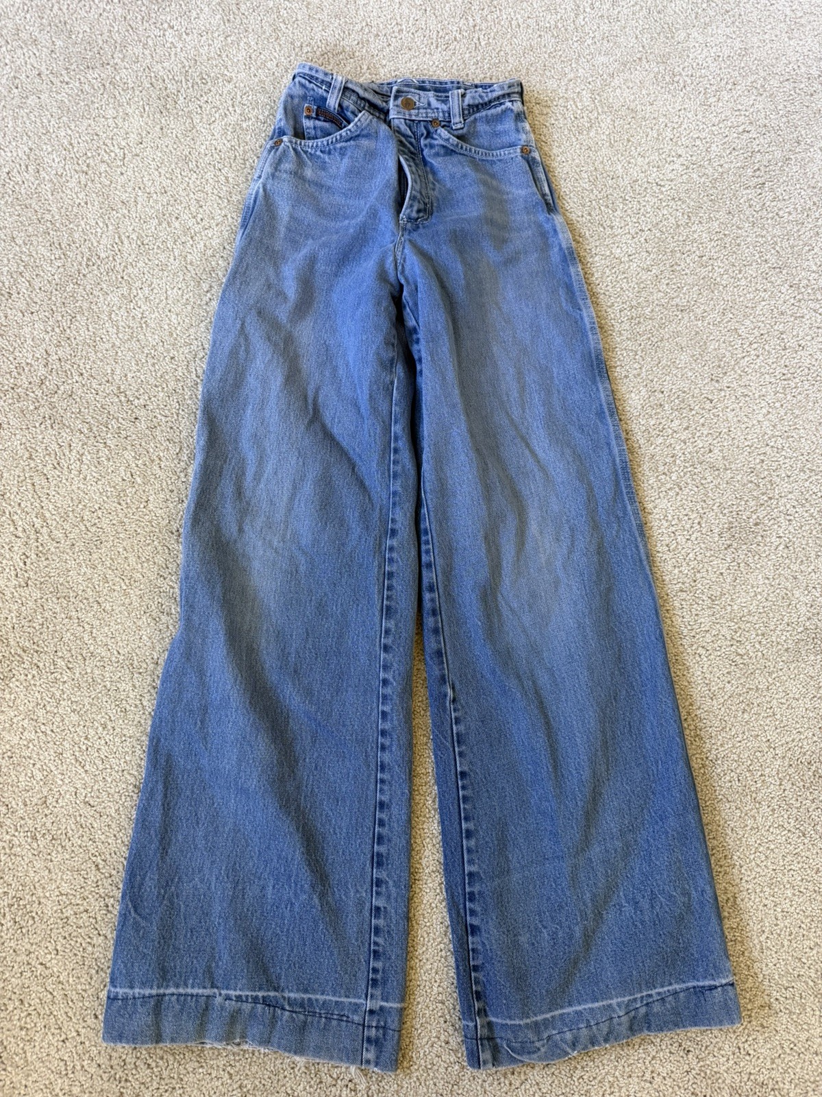 Vintage 70s San Francisco Riding Gear Wide Leg Western Jeans 24 inch waist