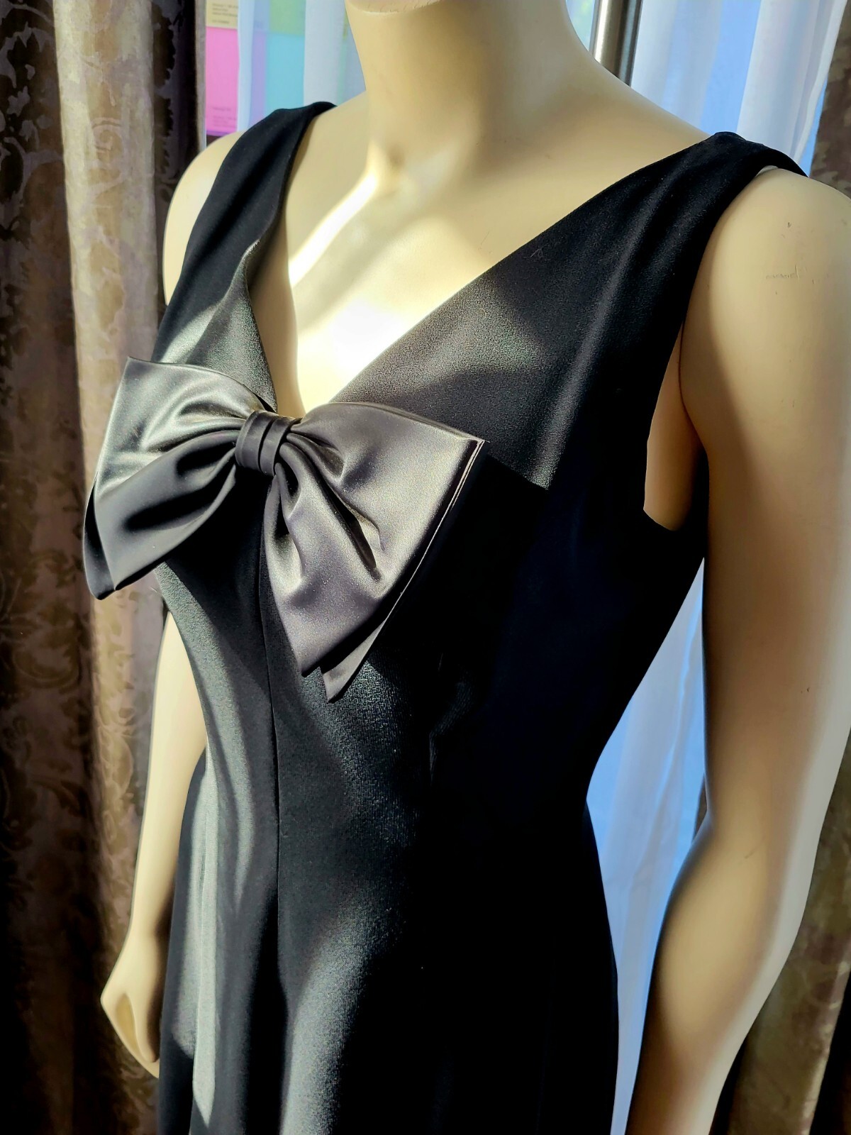 Vintage Little Black Dress Audrey Hepburn Energy By Elinor Gay Fit Flare Bow 12