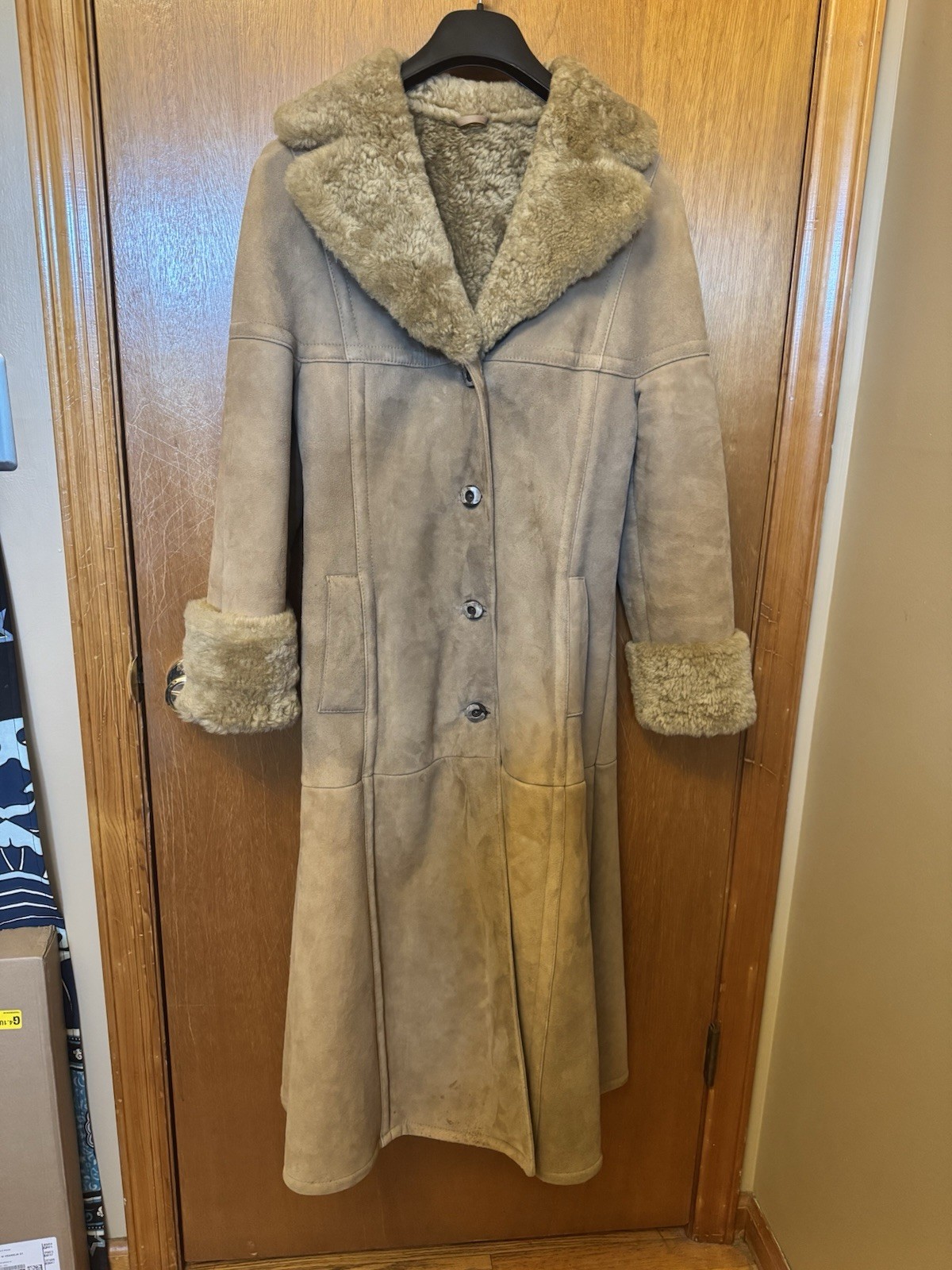 REAL VINTAGE Samband Of Iceland Shearling Lamb Penny Lane Full Length Coat