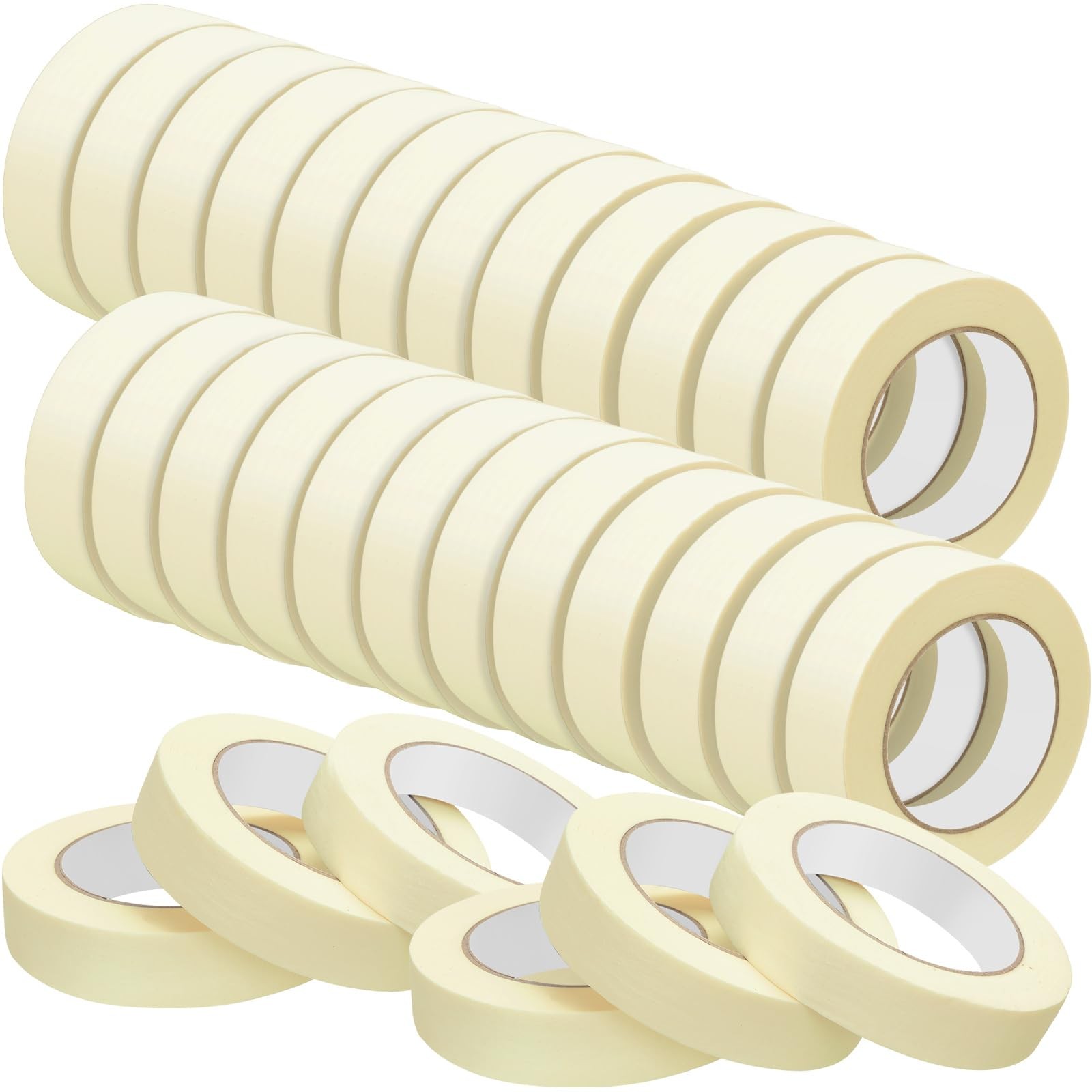 Fainne 30 Rolls Masking Tape, 1 Inch x 55 Yards, General Purpose Painting