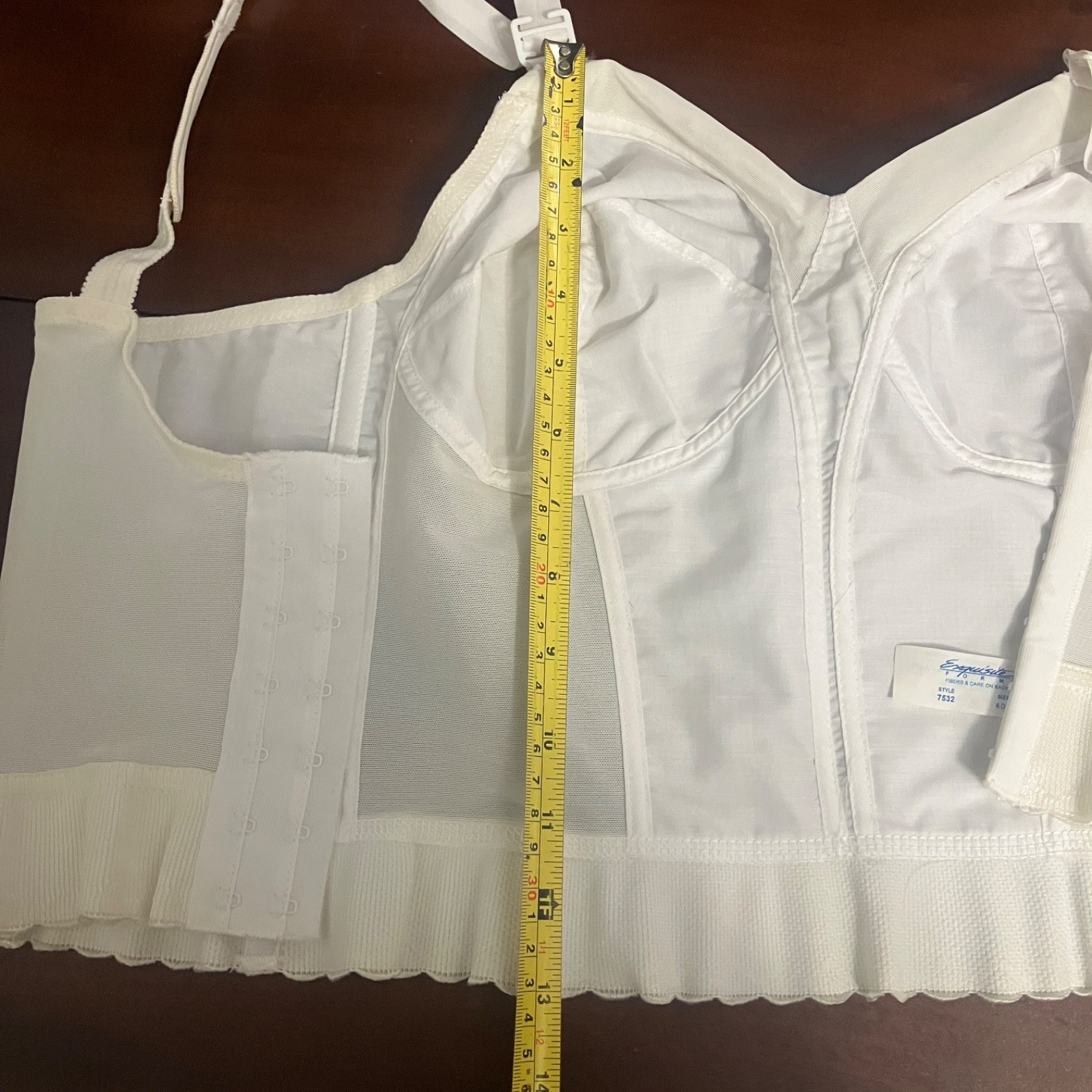 Vintage 1980s Exquisite Form 7532 White Longline Bra 40 B Unlined