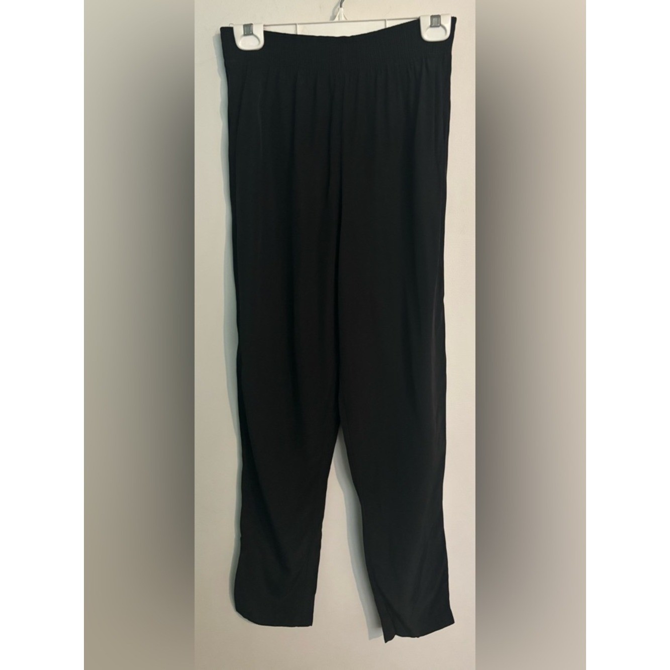 Vintage 90s Hot Stuff Black Tapered Leg Elastic Waist Size Small Dress Pants
