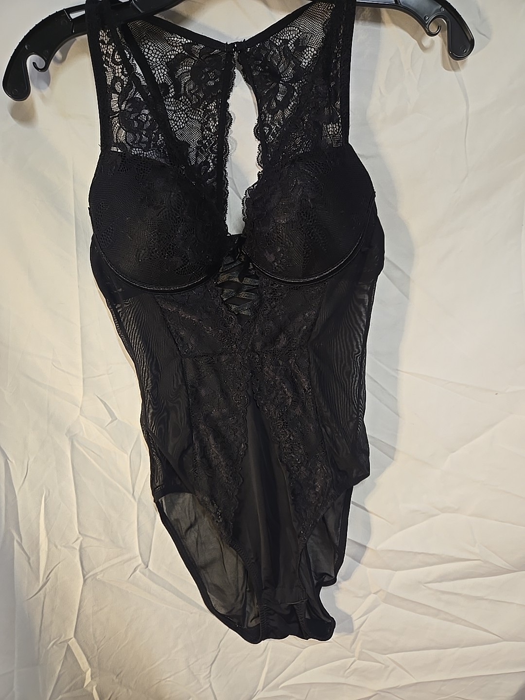 Marilyn Monroe Women’s Size Small Lace Underwire Lingerie Teddy Bodysuit Black
