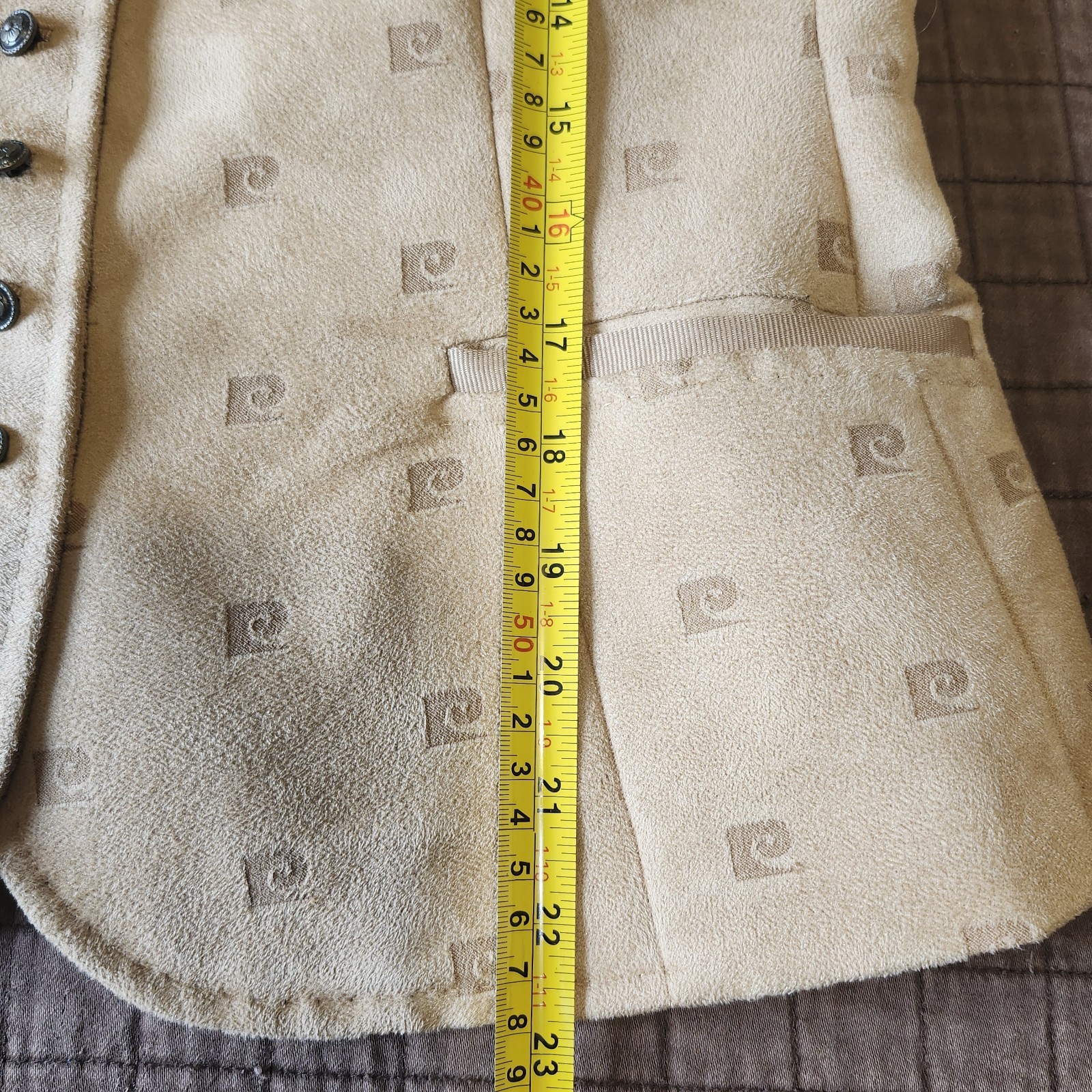 Pierre Cardin Monogram Blazer Jacket Vintage Tan Women’s Sz M Old Money Business