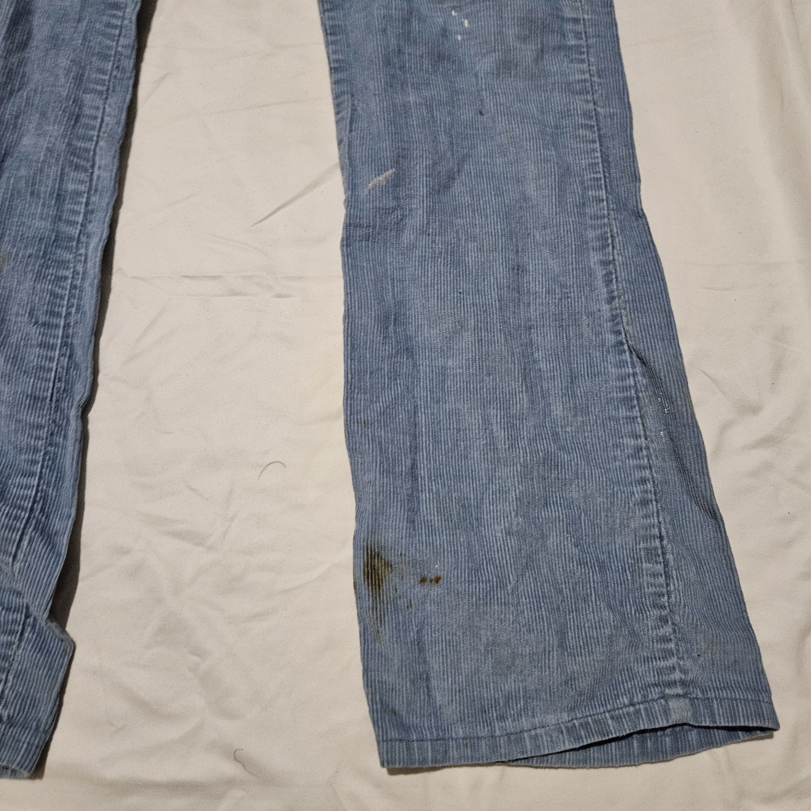 Vintage 1970s Dickies Curduroy Blue Work Pants Size Waist 26 By 29 Inches