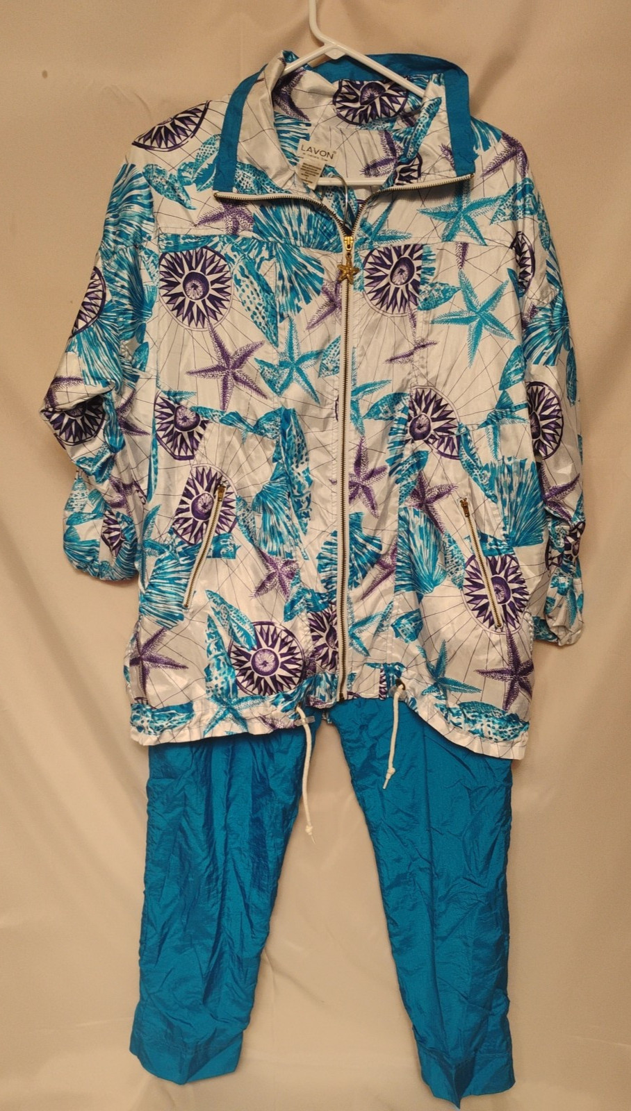 Vintage 1980s 1990s Lavon Windbreaker Track Suit Tracksuit Womens Medium Set