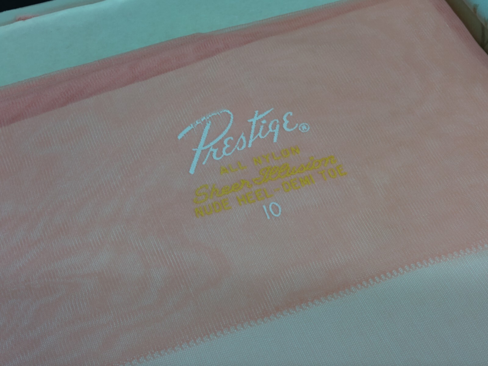 Vintage Prestige Thigh High Pantyhose Pink Illusion Sz 10 Stocking Lot of 5 Pair