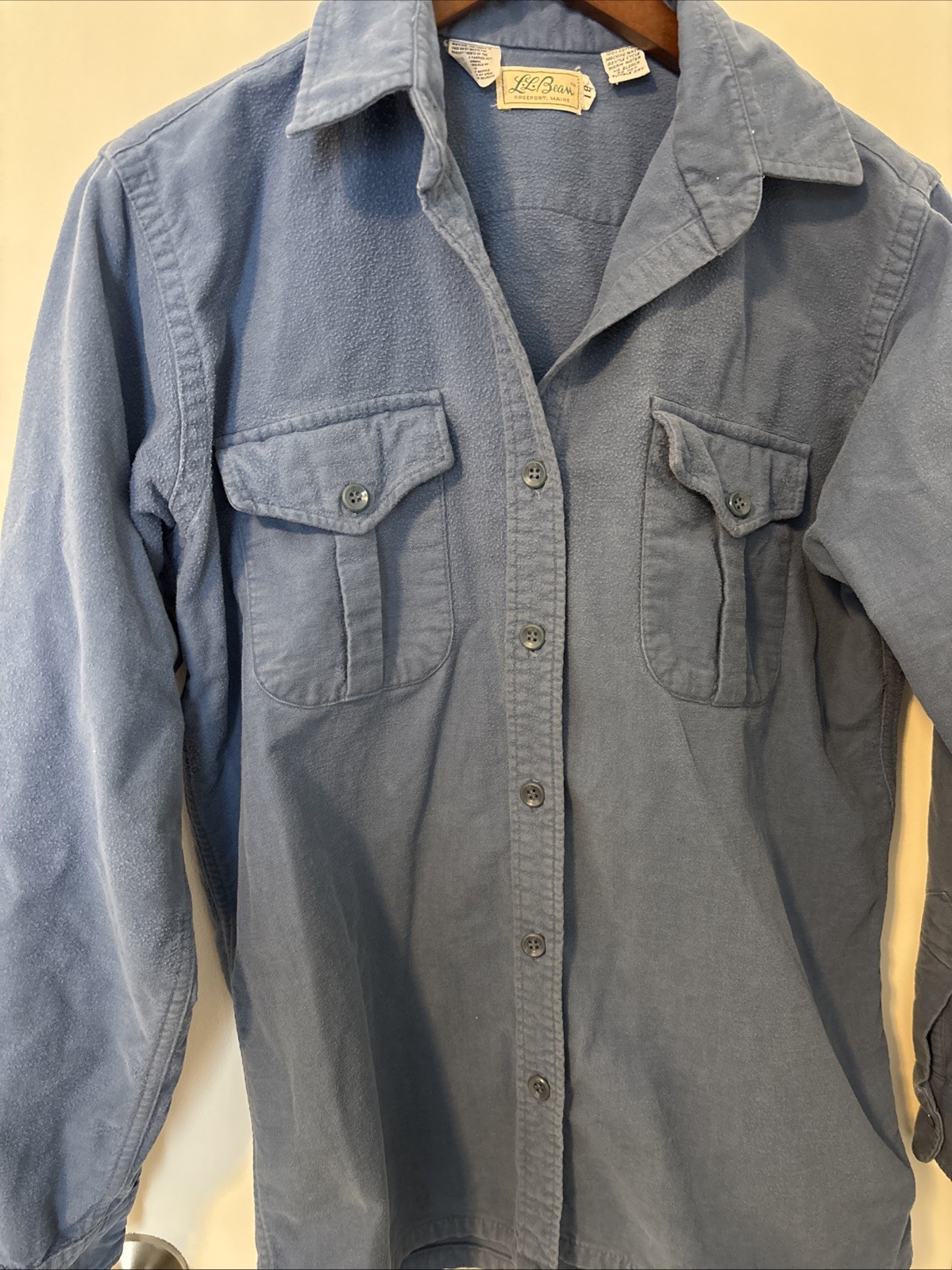 Vintage 1950s-1960s L.L. Bean Blue Women’s Chamois Shirt